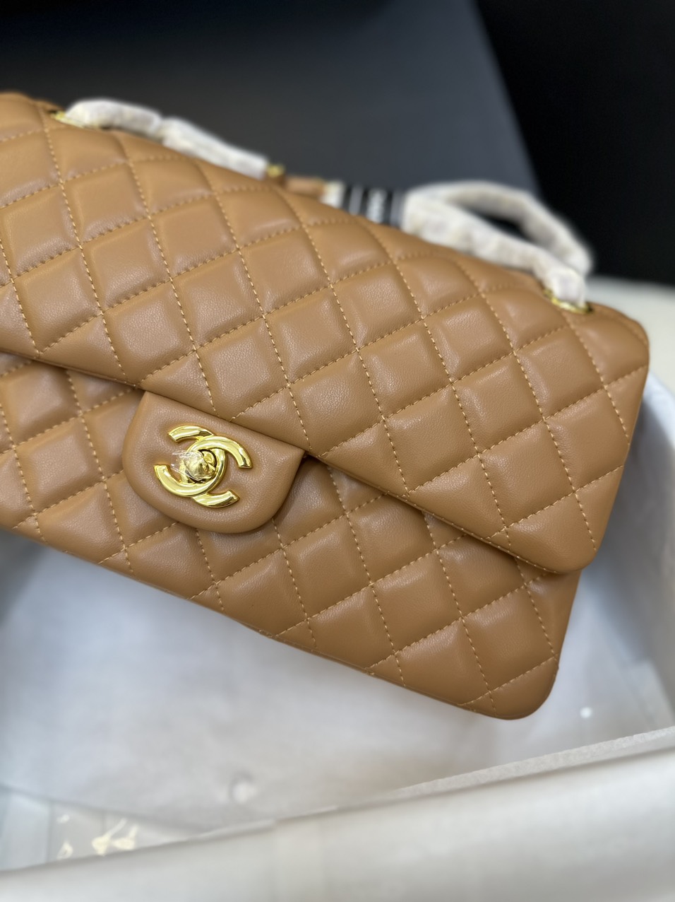 Túi Xách Chanel Classic Flap Màu Nâu Size 25cm