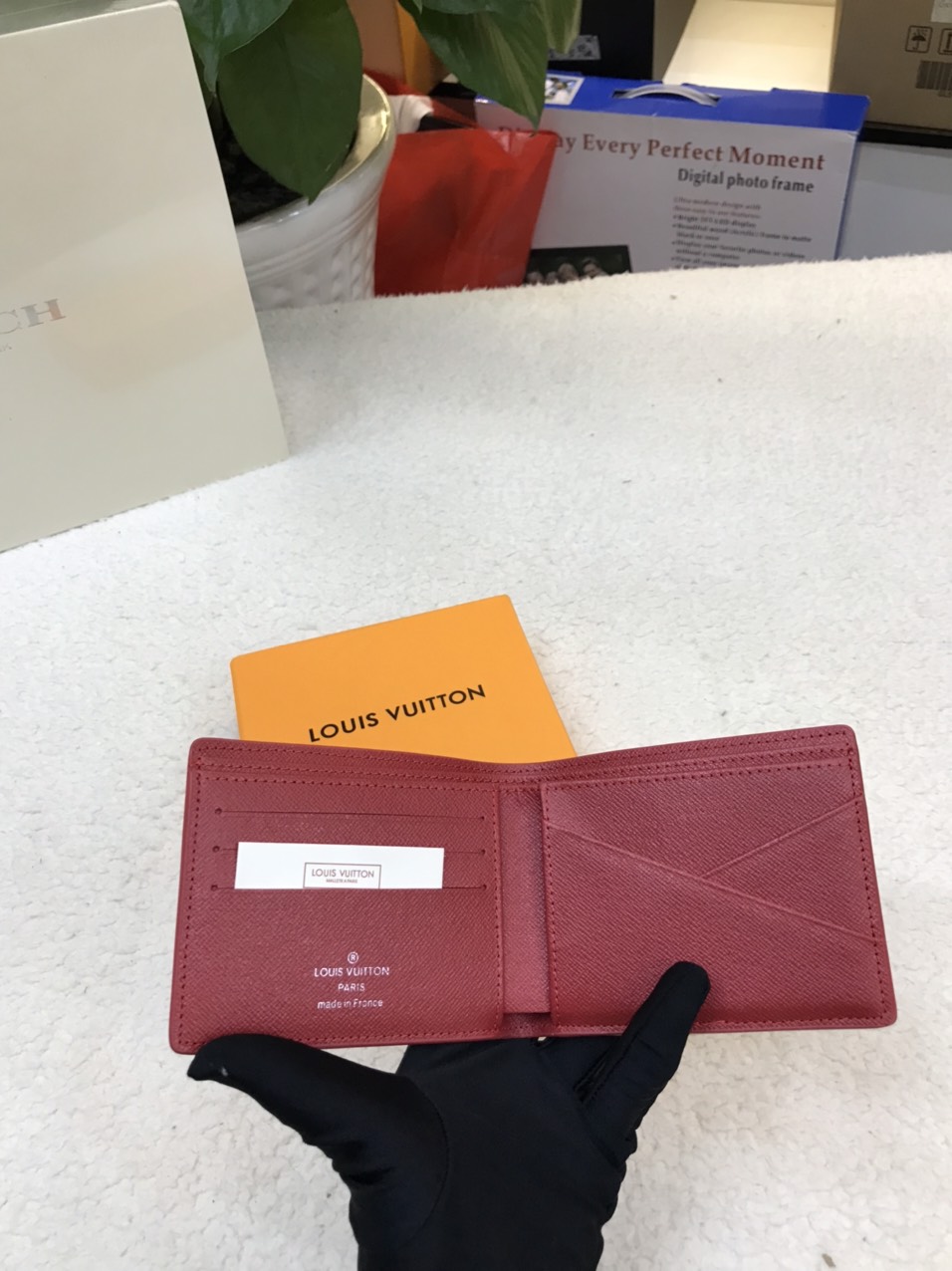Ví Louis Vuitton x Supreme Slender Wallet Super Màu Đỏ