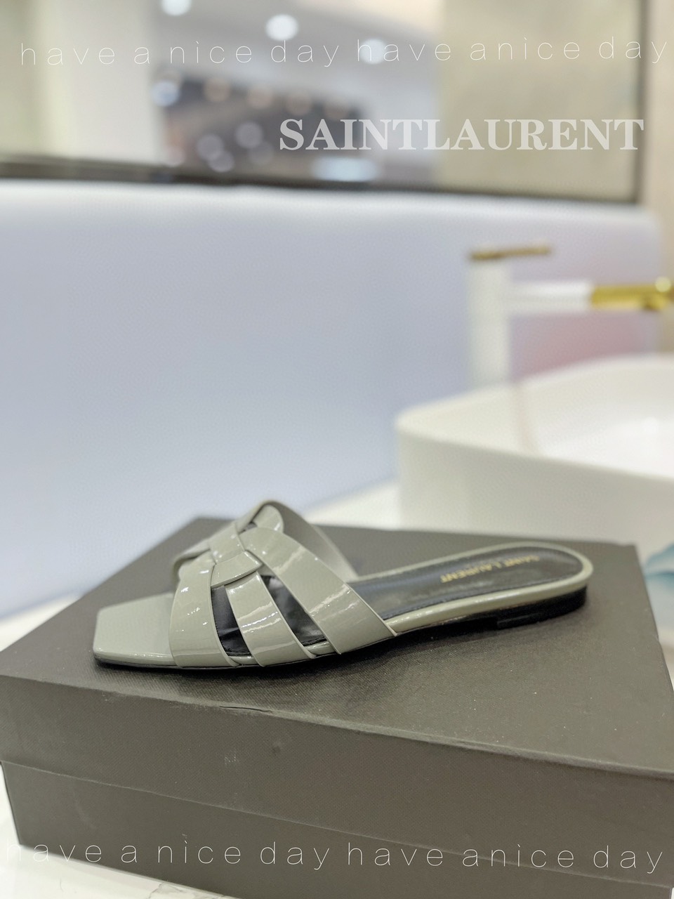 Dép YSL Siêu Cấp Saint Laurent Women%&&&%s Tribute 75 Platform High-Heel Sandals