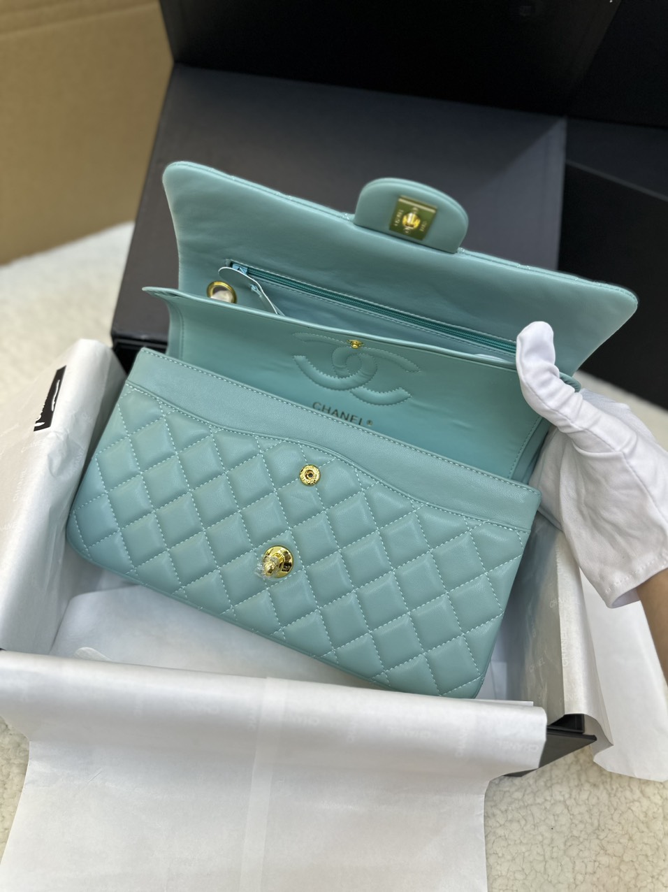 Túi Xách Chanel Classic Flap Xanh Mint Size 25cm