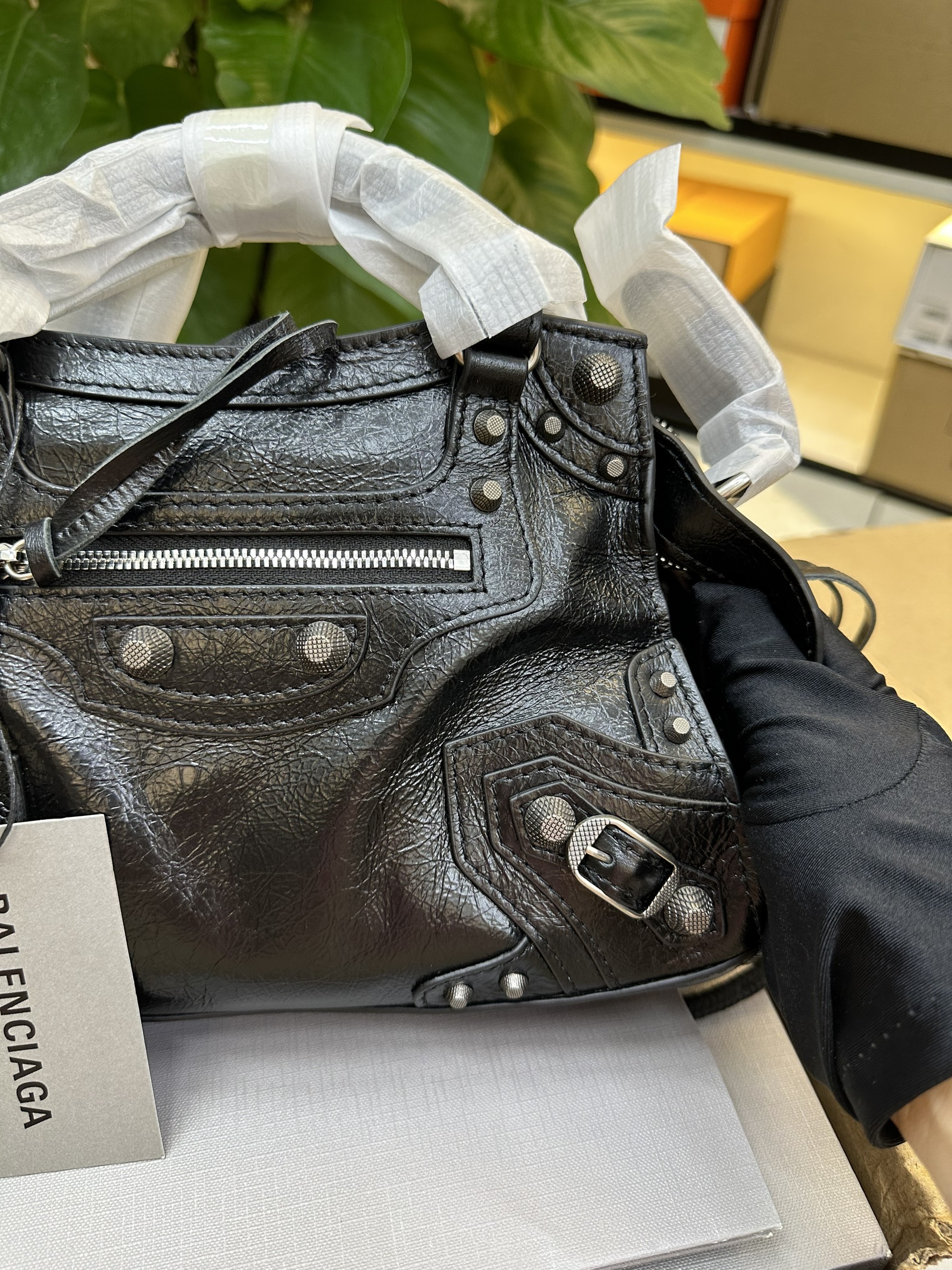 Túi Balenciaga Wonmen%&&&%s Neo Cagole Mini Tote Bag In Black Màu Đen Size 21cm