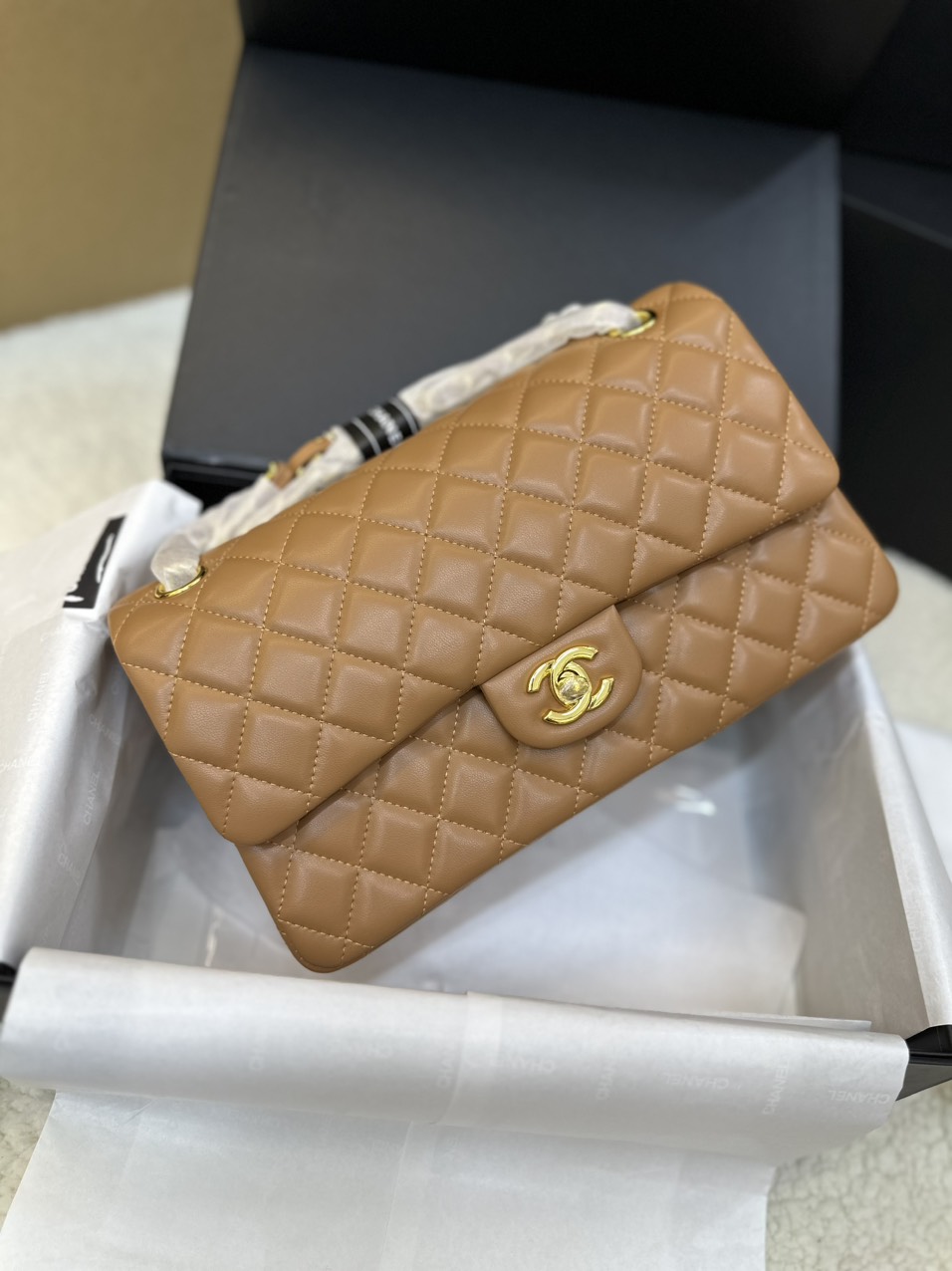 Túi Xách Chanel Classic Flap Màu Nâu Size 25cm