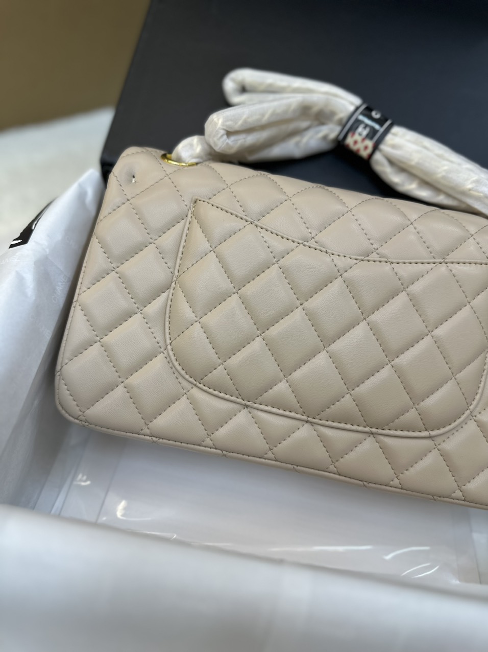 Túi Xách Chanel Classic Flap Màu Trắng Kem Size 25cm