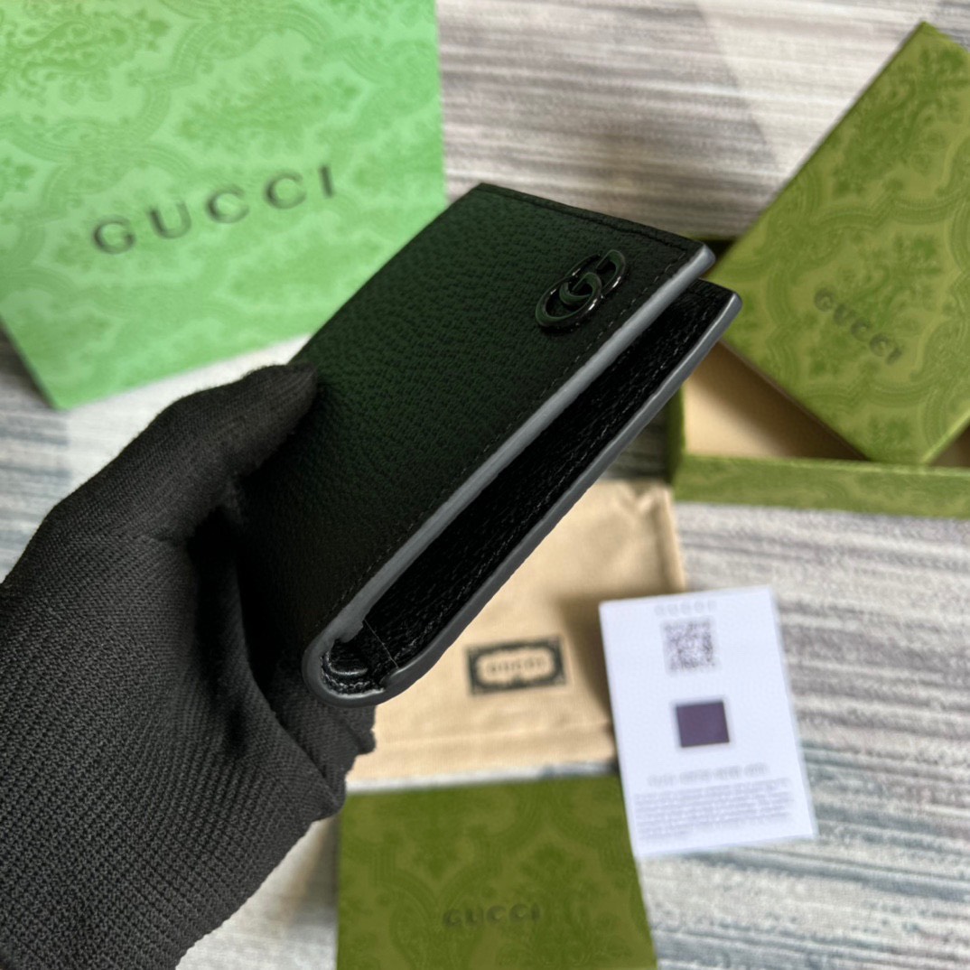 Ví Gucci Siêu Cấp GG Leather Bi-Fold Wallet Màu Đen Size 10.5*9.5cm 428726