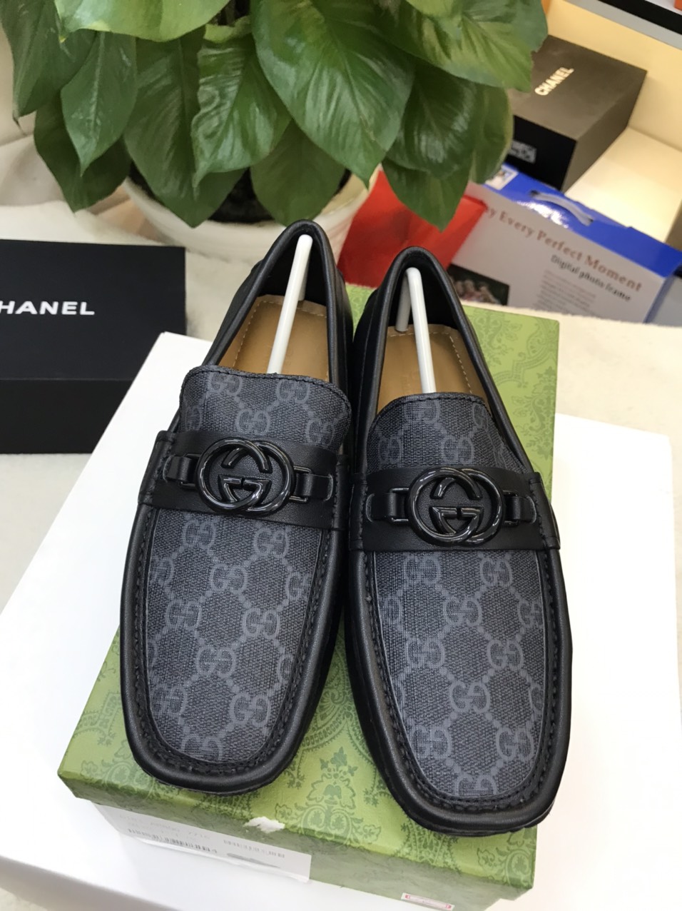 Giày Lười Nam Gucci Moca Men%&&&%s Interlocking G Drive Siêu Cấp Size 38