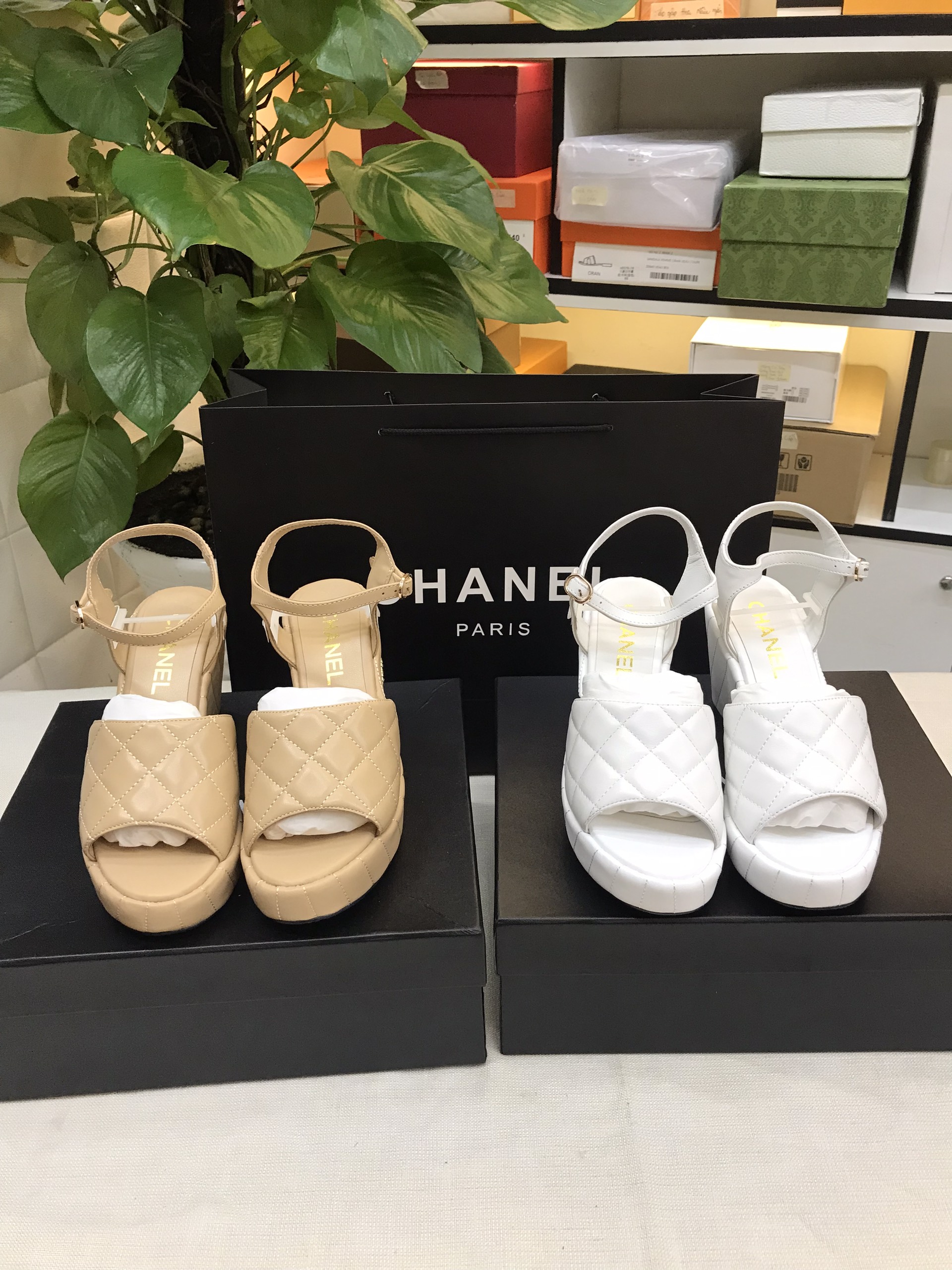 Giày Chanel Sandal Siêu Cấp Màu Nude Size 39