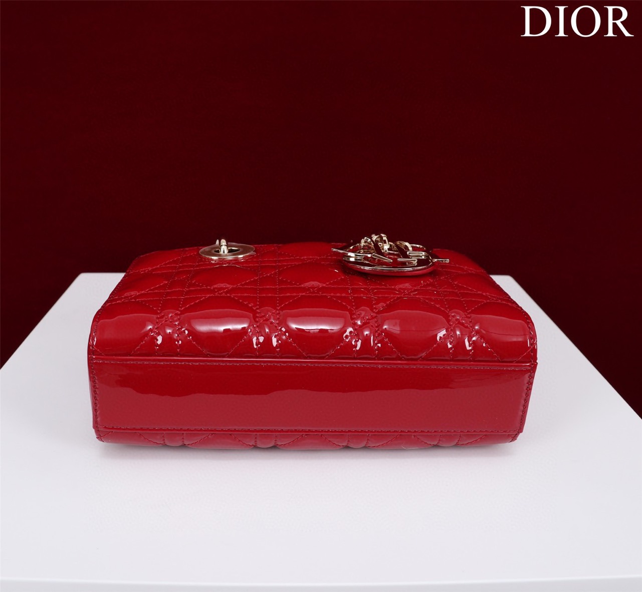 Túi Xách Dior Siêu Cấp Lady-Joy Màu Đỏ Da Bóng M054064