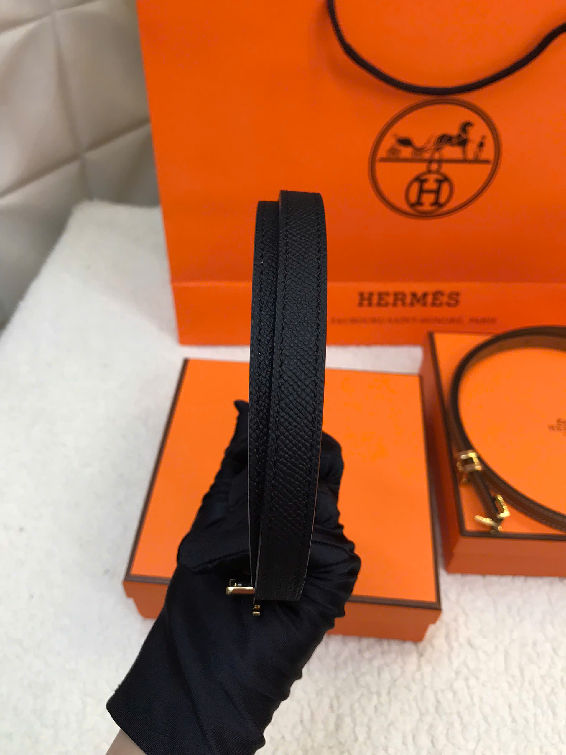 Thắt Lưng Hermes Pop H 15 Belt Craie Siêu Cấp Màu Đen