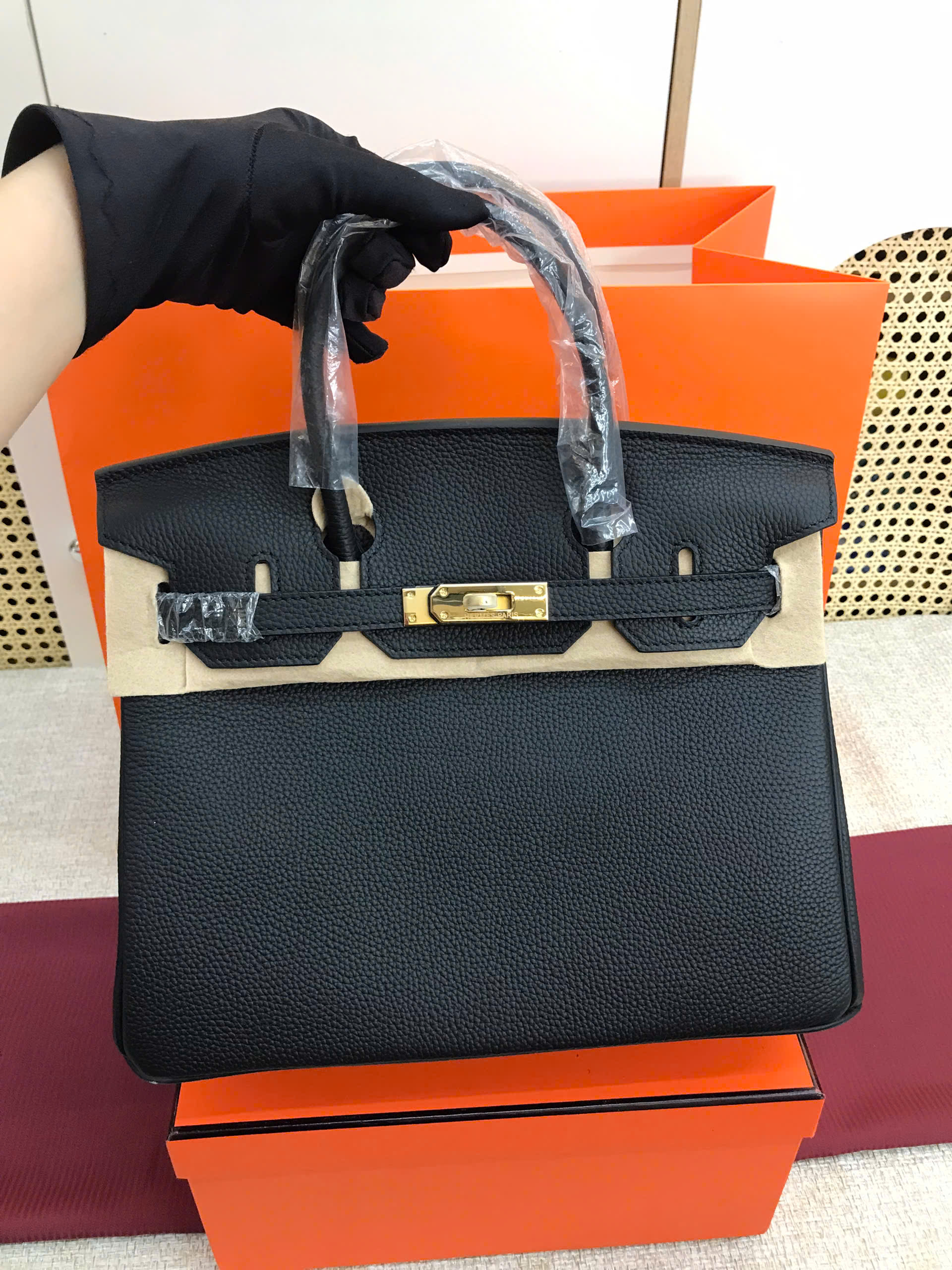 Túi Hermes Birkin Super Màu Đen Lót Hồng Size 30cm