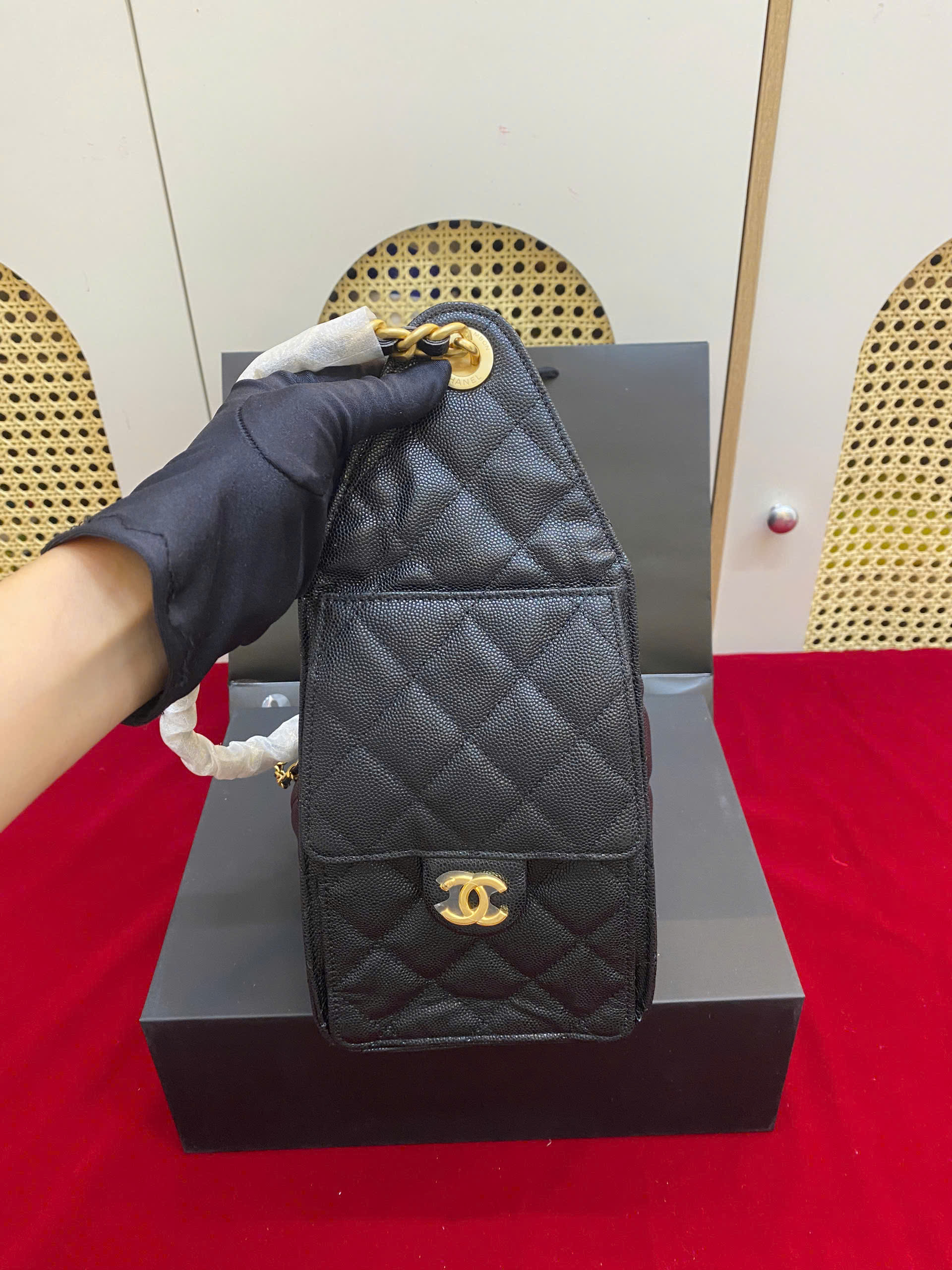 Túi Xách Chanel 25C Màu Đen Siêu Vip Size 30cm