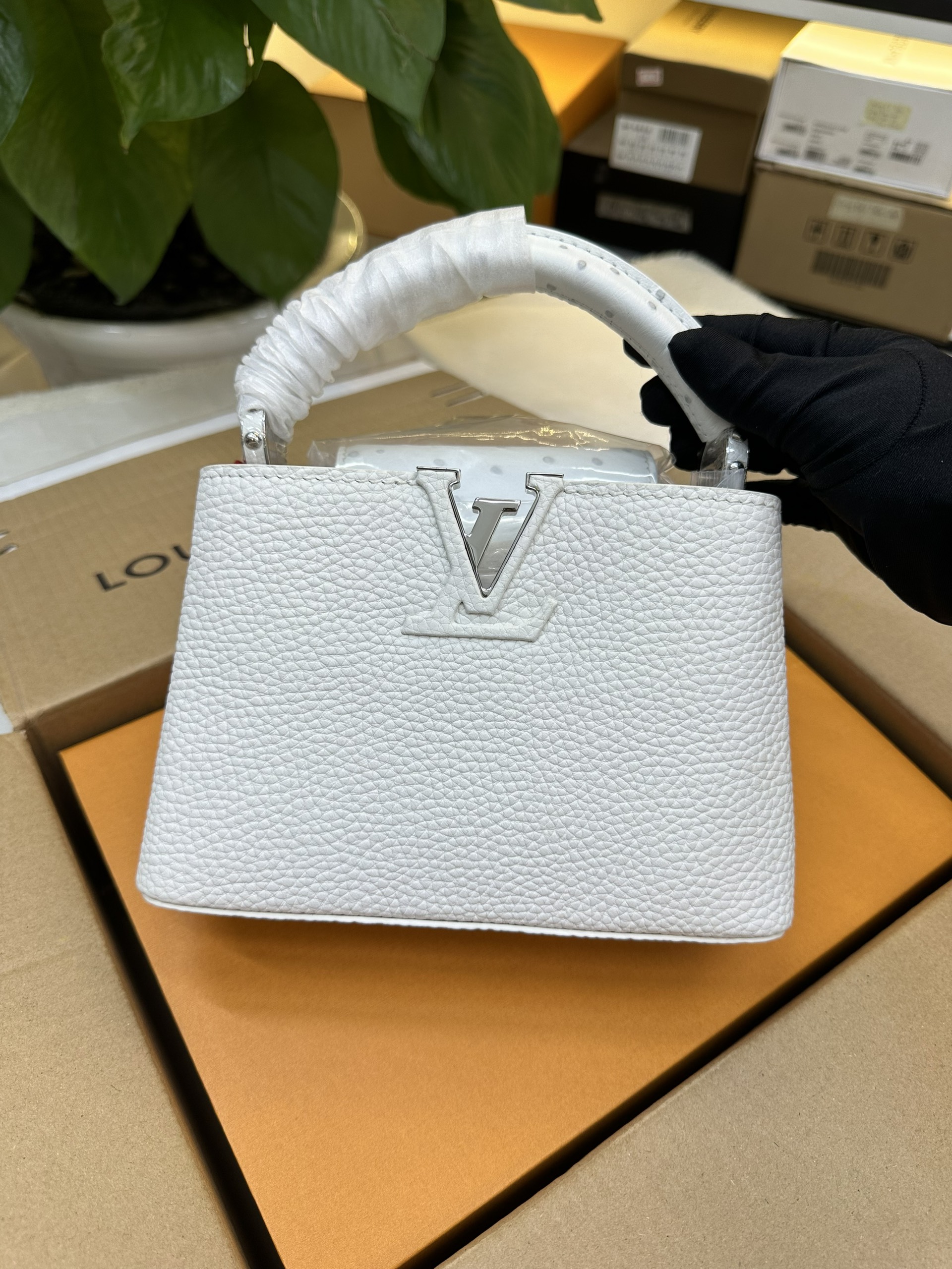 Túi LV Capucines Mini VIP Màu Trắng Size 21cm M23456