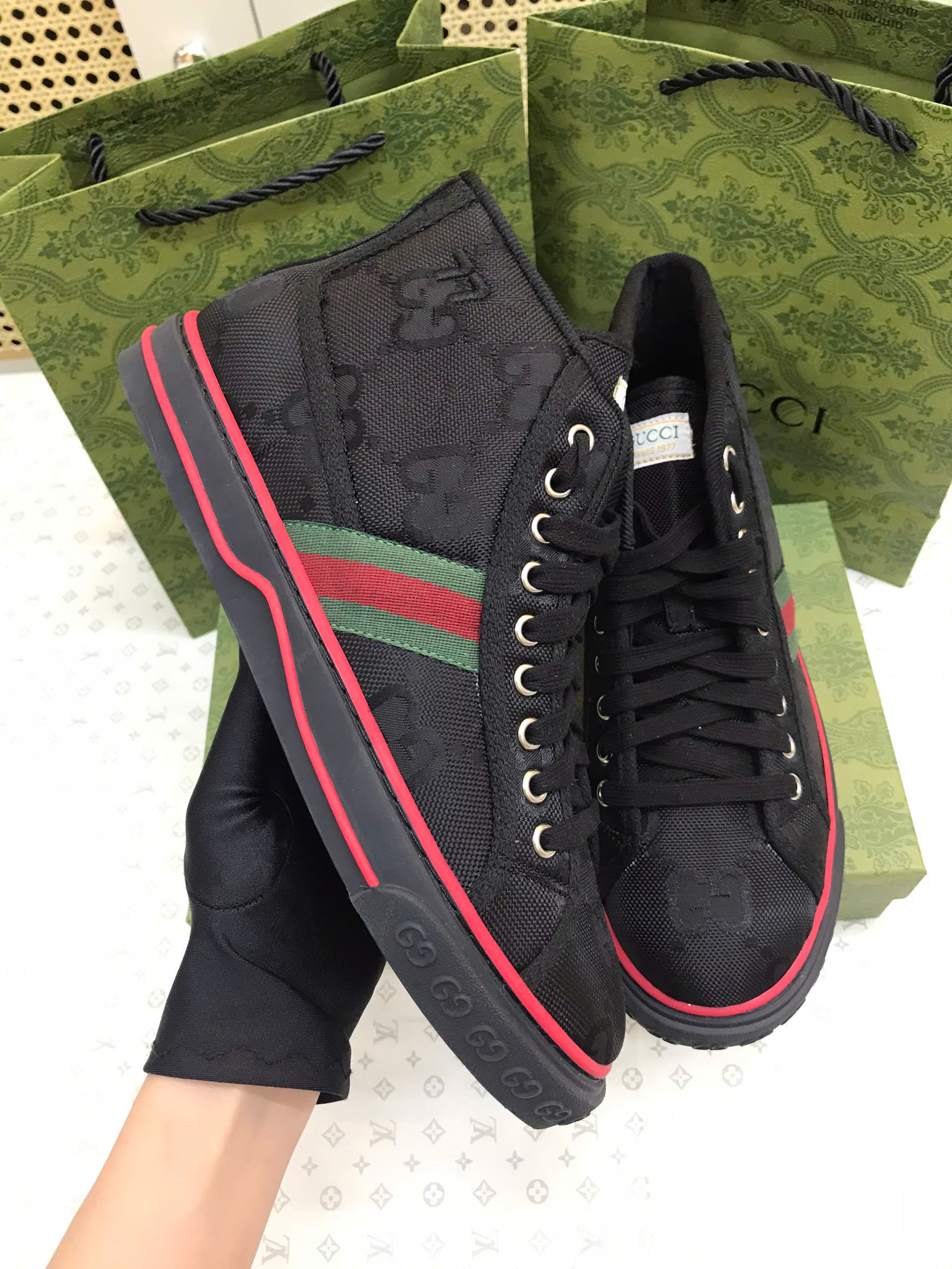 Giày Gucci Off The Grid High Black Siêu Cấp Size 8 Men