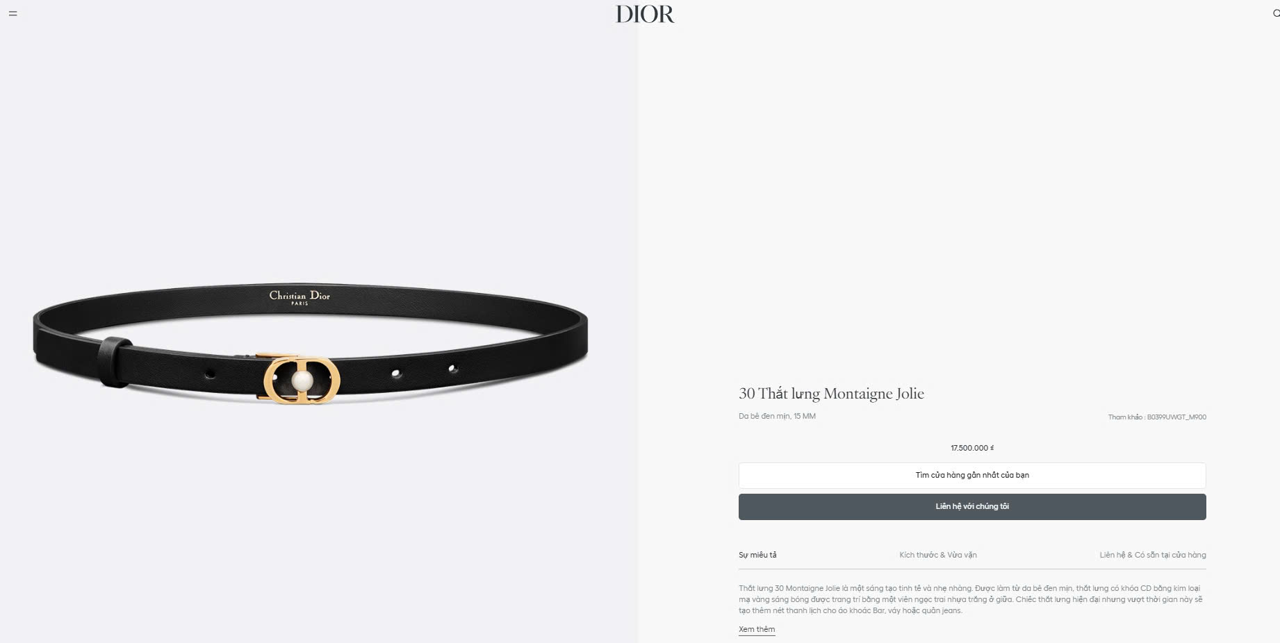 Thắt Lưng Dior 30 Montaigne Jolie Belt Black Smooth Calfskin 15 MM Siêu Cấp Size 85cm