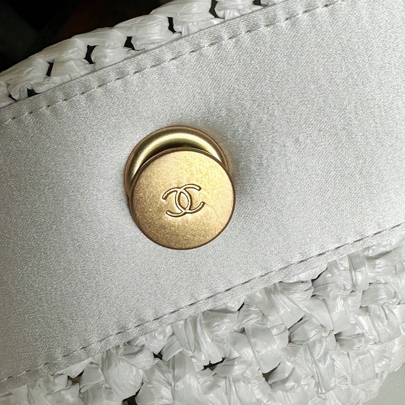 Túi Xách Chanel Raffia Effect 23s Chanel Shopping Màu Trắng AS3786