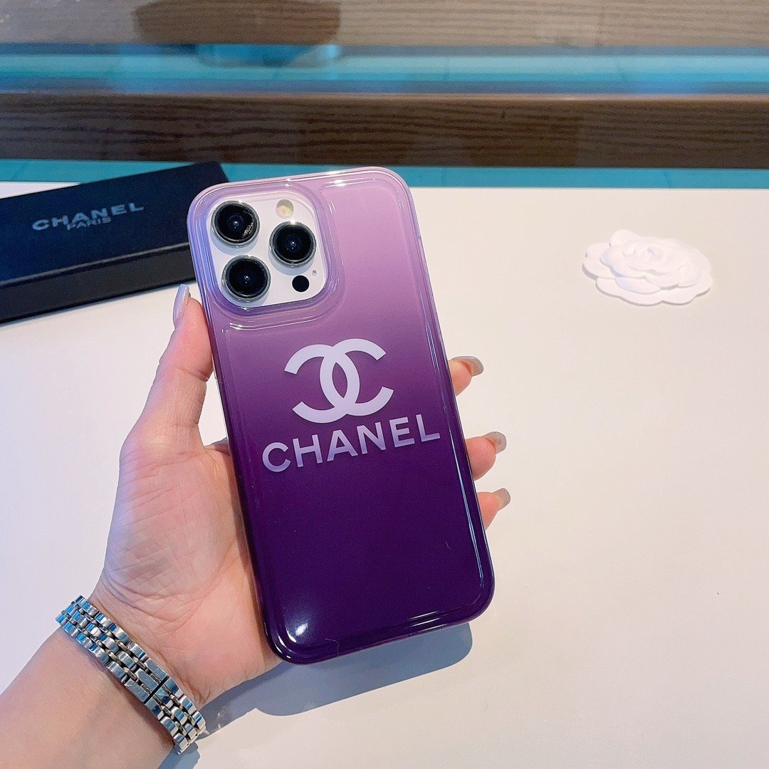 Ốp Lưng Chanel IMD Mềm Pha Lê Siêu Cấp Hồng & Tím Full Box