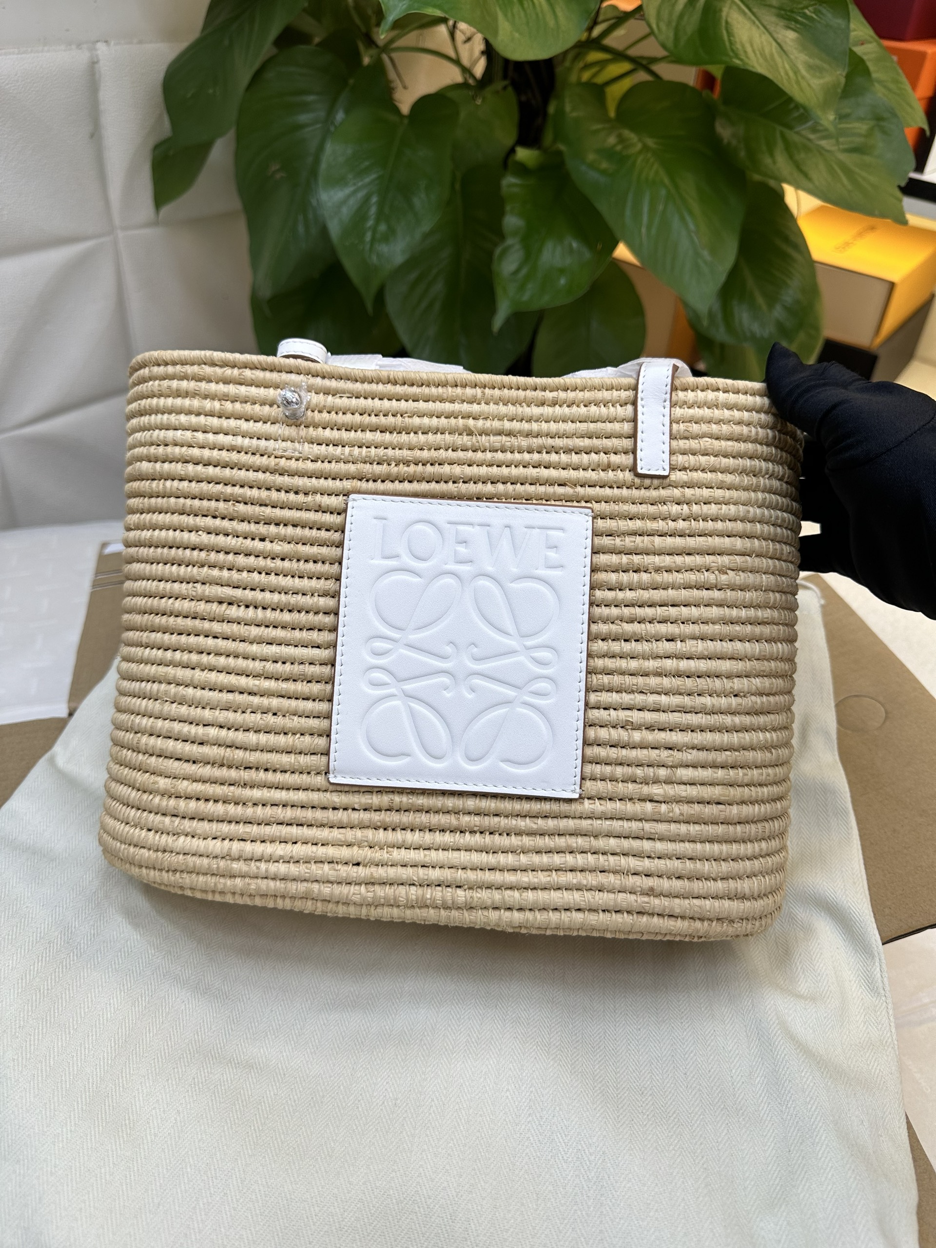 Túi Celine Small Square Basket Bag In Raffia And Calfskin Vip Size 21cm