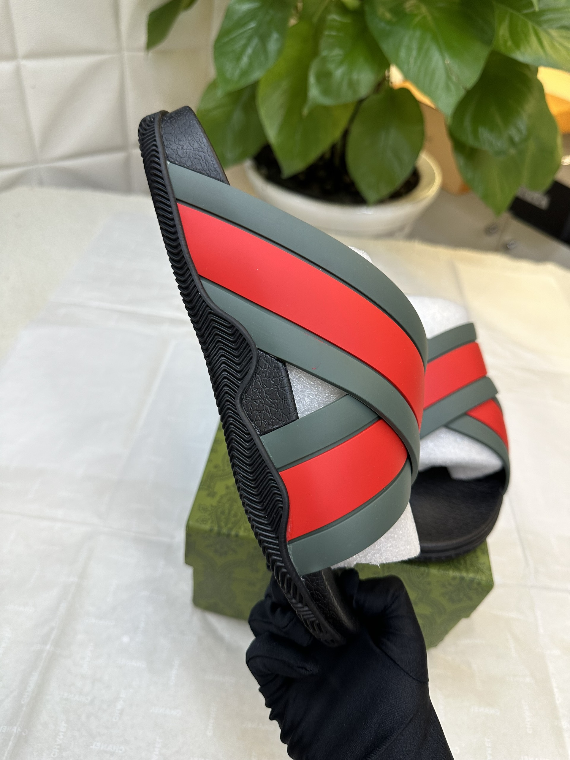 Dép Gucci Striped Rubber Slides Siêu Cấp Size 43