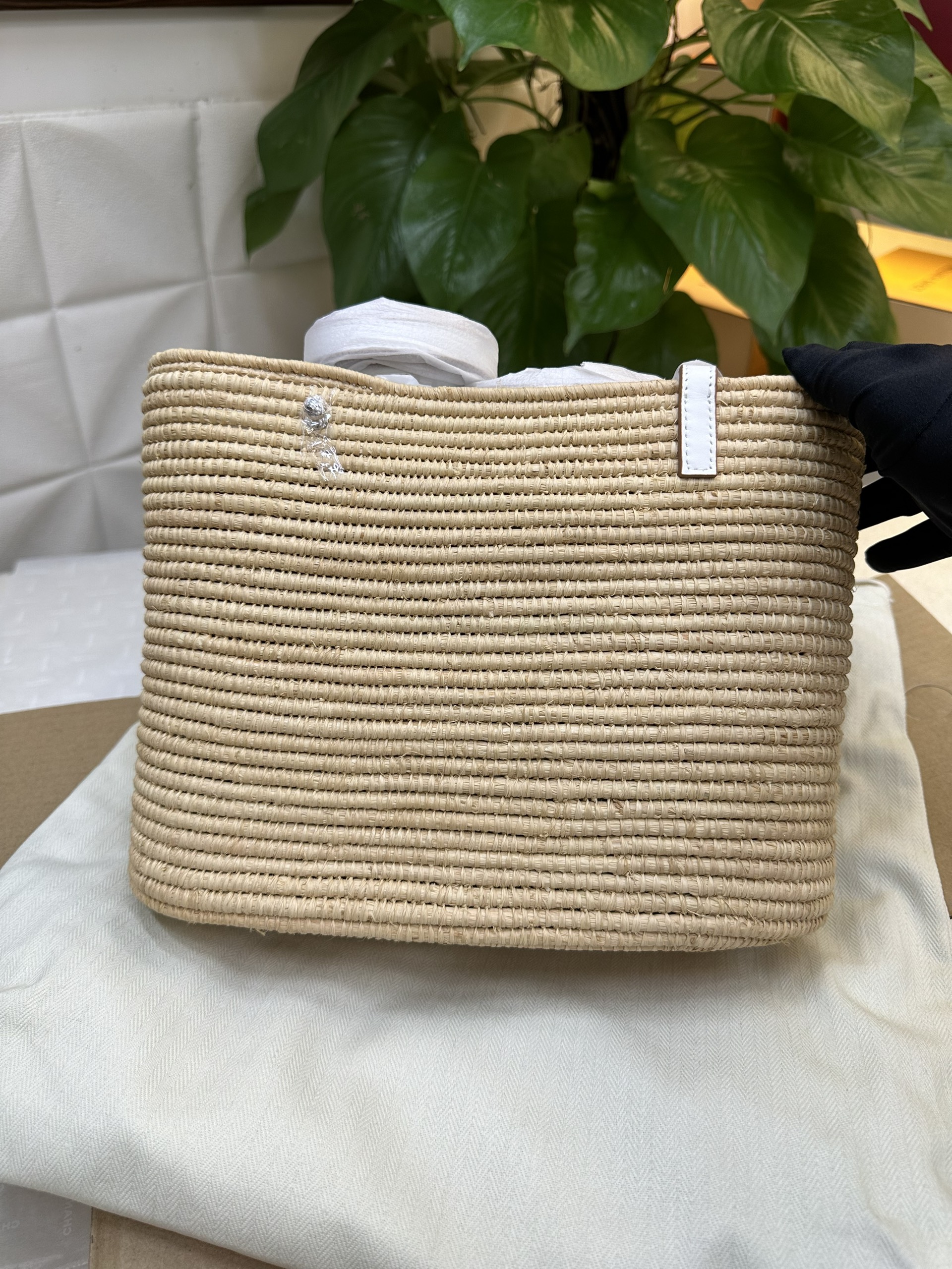 Túi Celine Small Square Basket Bag In Raffia And Calfskin Vip Size 21cm