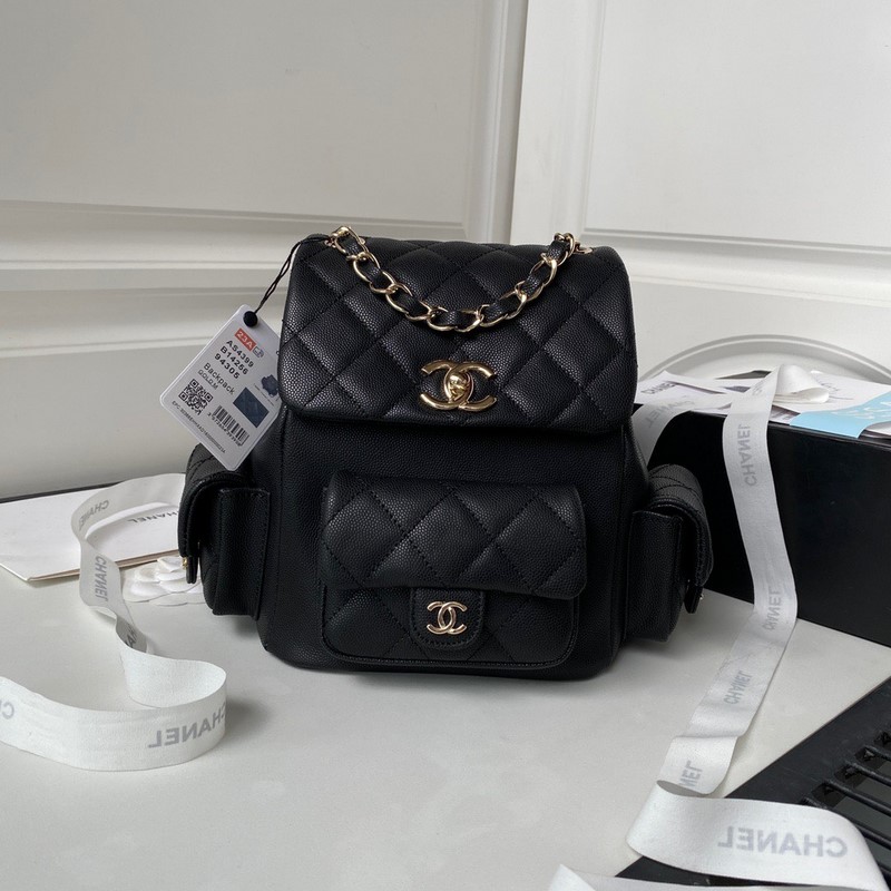 Balo Nhỏ Chanel - Chanel Small Backpack In Grained Shiny Calfskin Màu Đen 2023 AS4399