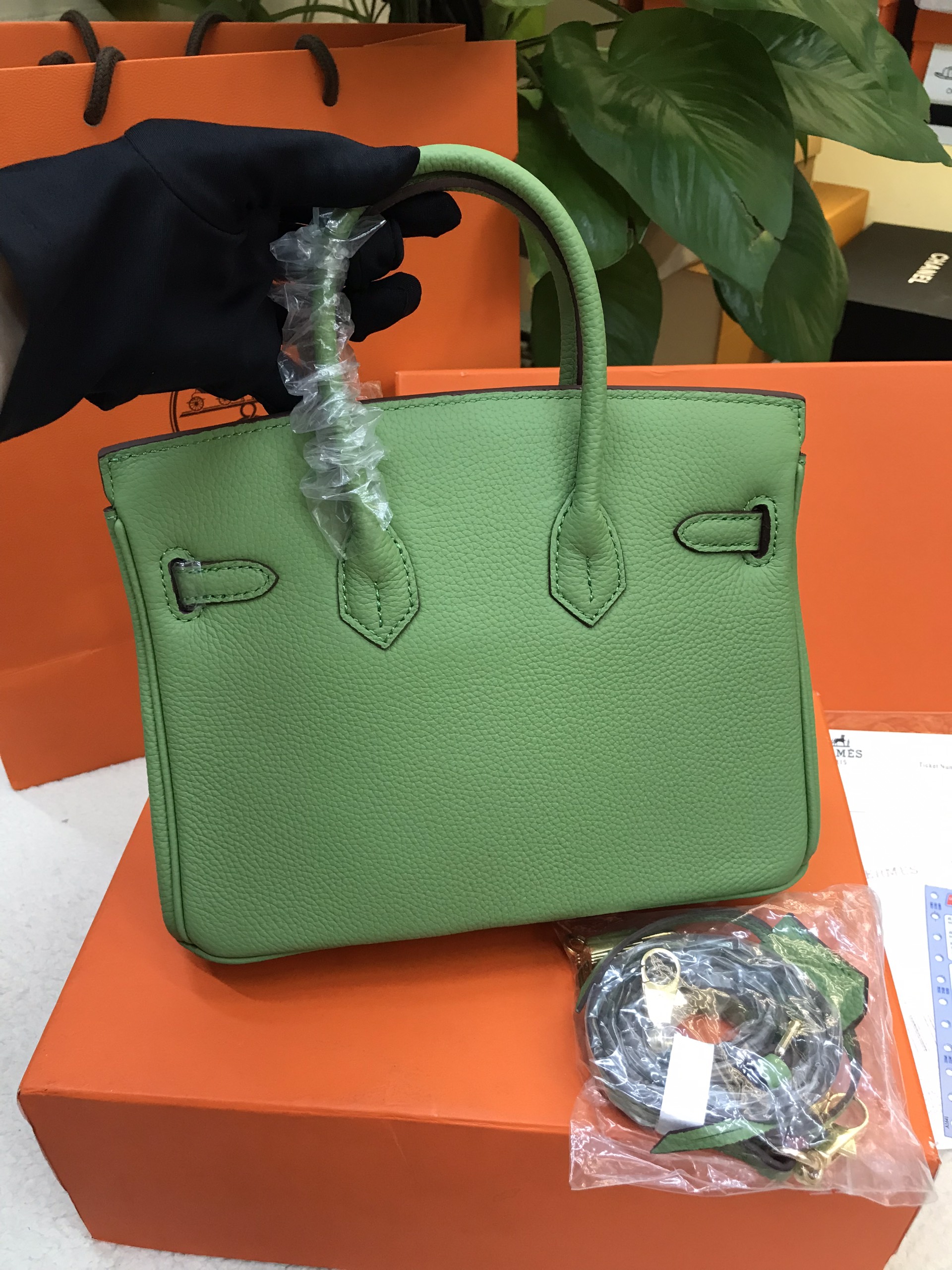 Túi Hermes Birkin 25 Super Màu Xanh Lá Khóa Vàng Size 25cm