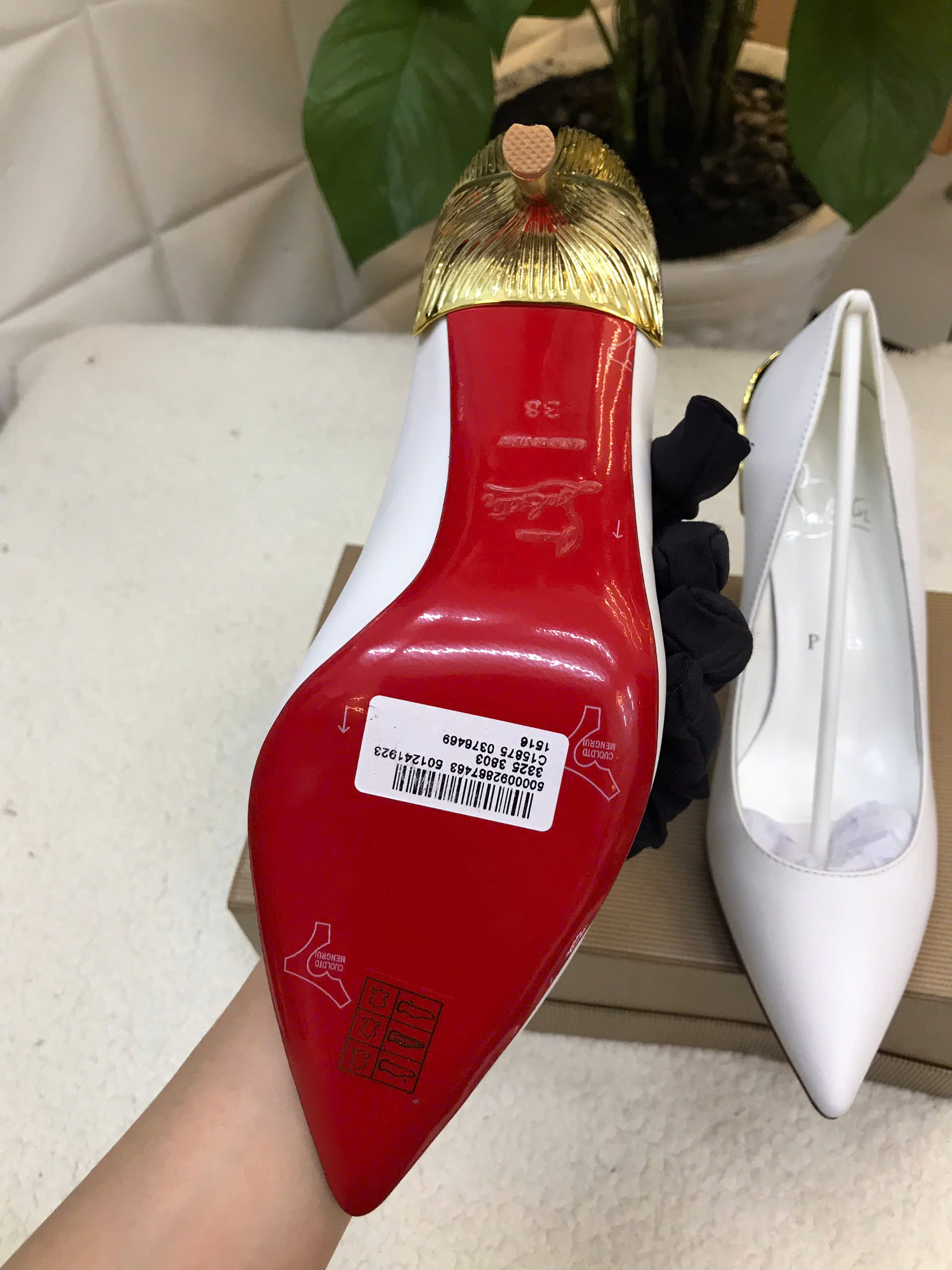 Giày Christian Louboutin Pump Siêu Cấp Màu Trắng Size 38