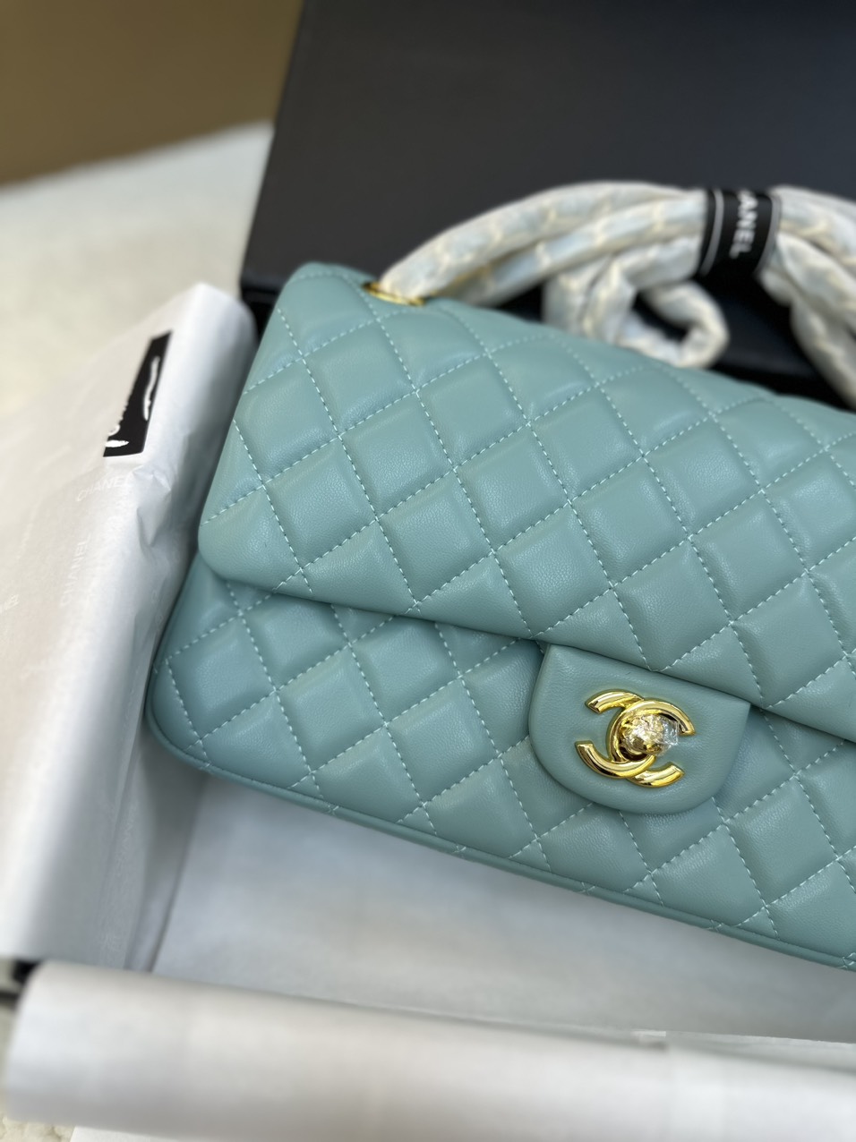 Túi Xách Chanel Classic Flap Xanh Mint Size 25cm