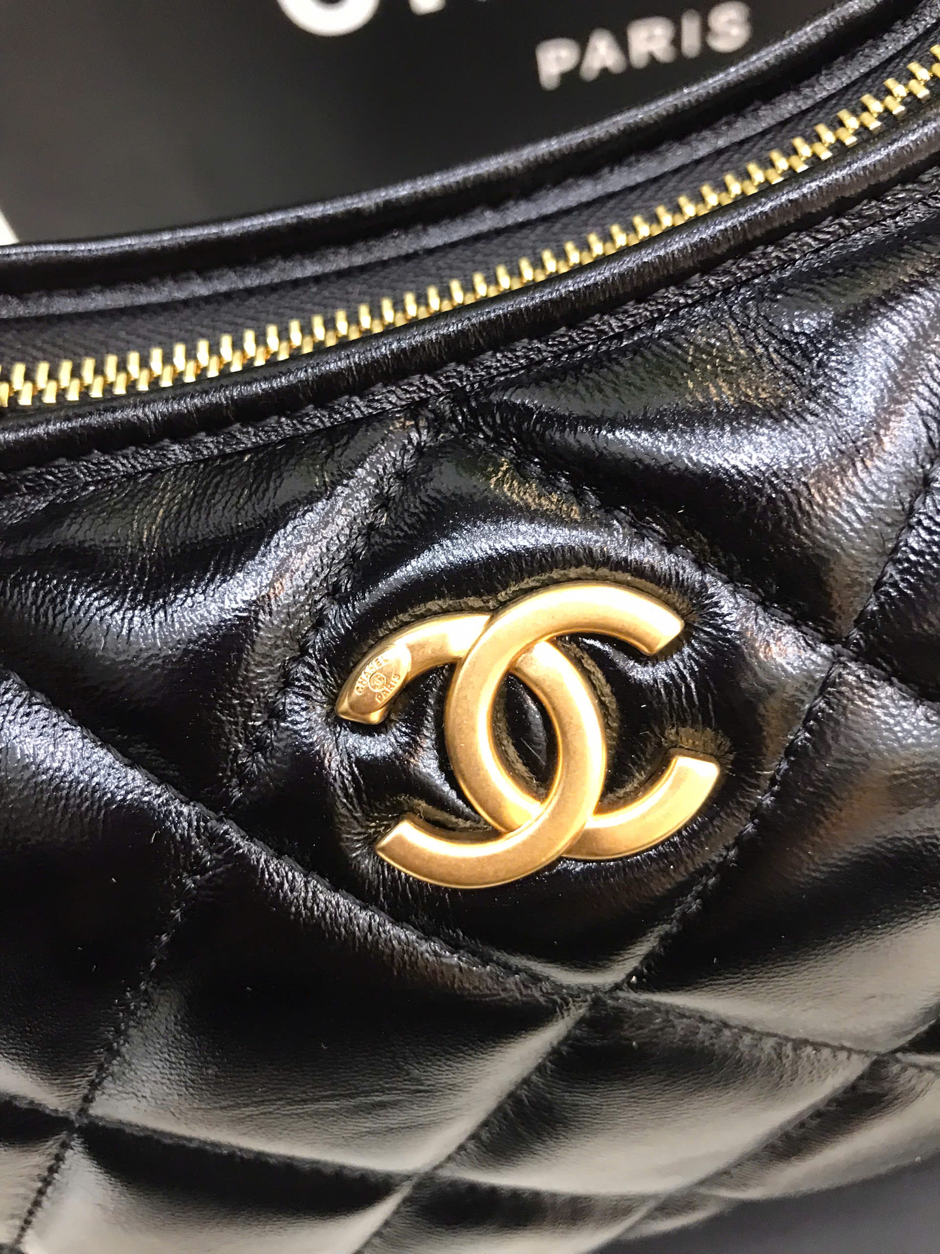 Túi Chanel Hobo Bag Black Vip Size 22cm