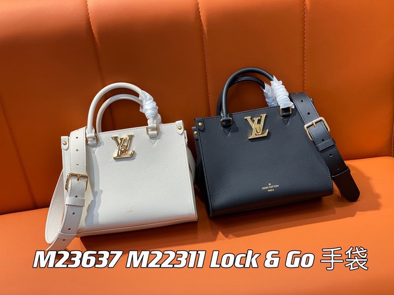 Túi Xách LV Lock & Go Lockme Leather Màu Trắng Khóa Vàng M23637