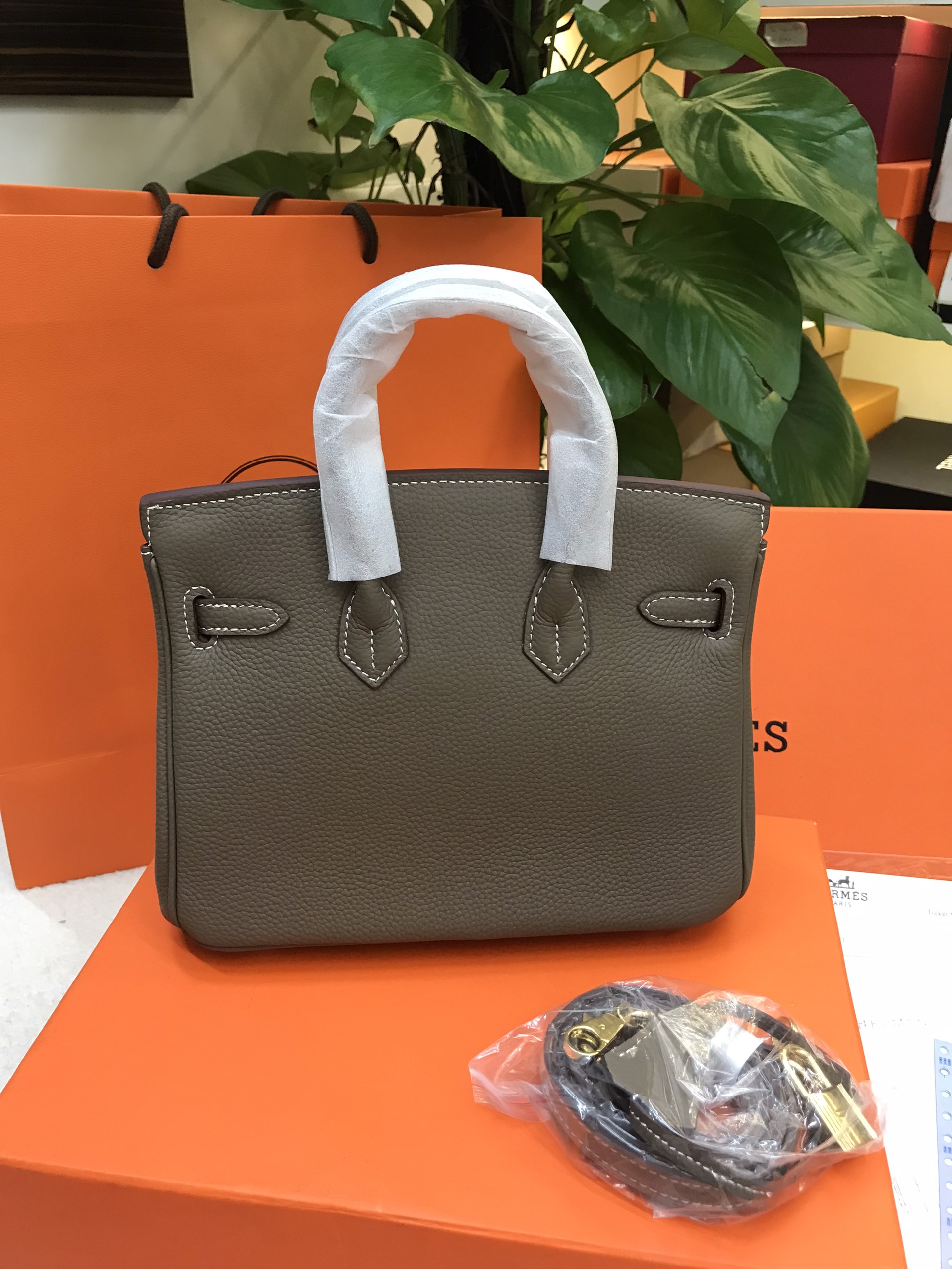 Túi Hermes Birkin 25 Super Màu Xám Đậm Khóa Vàng Size 25cm