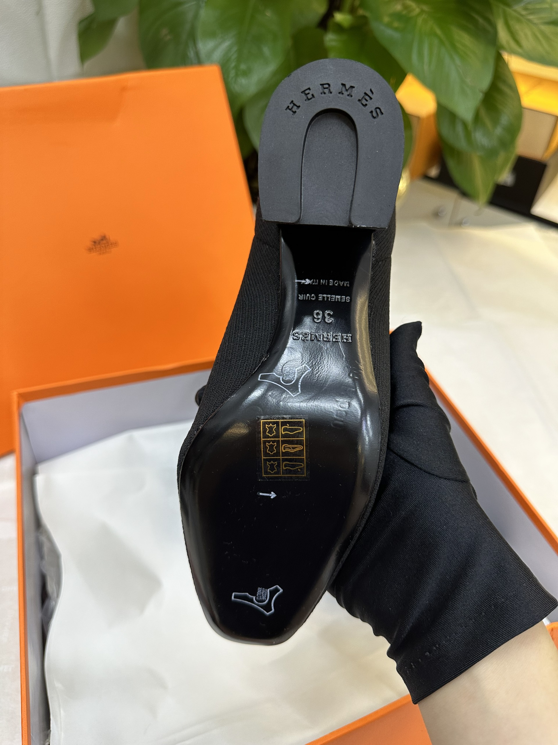 Giày Hermes Jenna 90 Ankle Boot Black Siêu Cấp Size 36