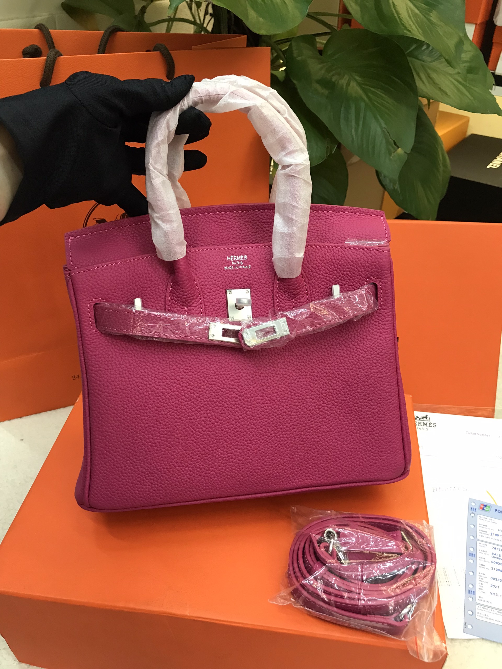 Túi Hermes Birkin 25 Super Màu Hồng Khóa Bạc Size 25cm