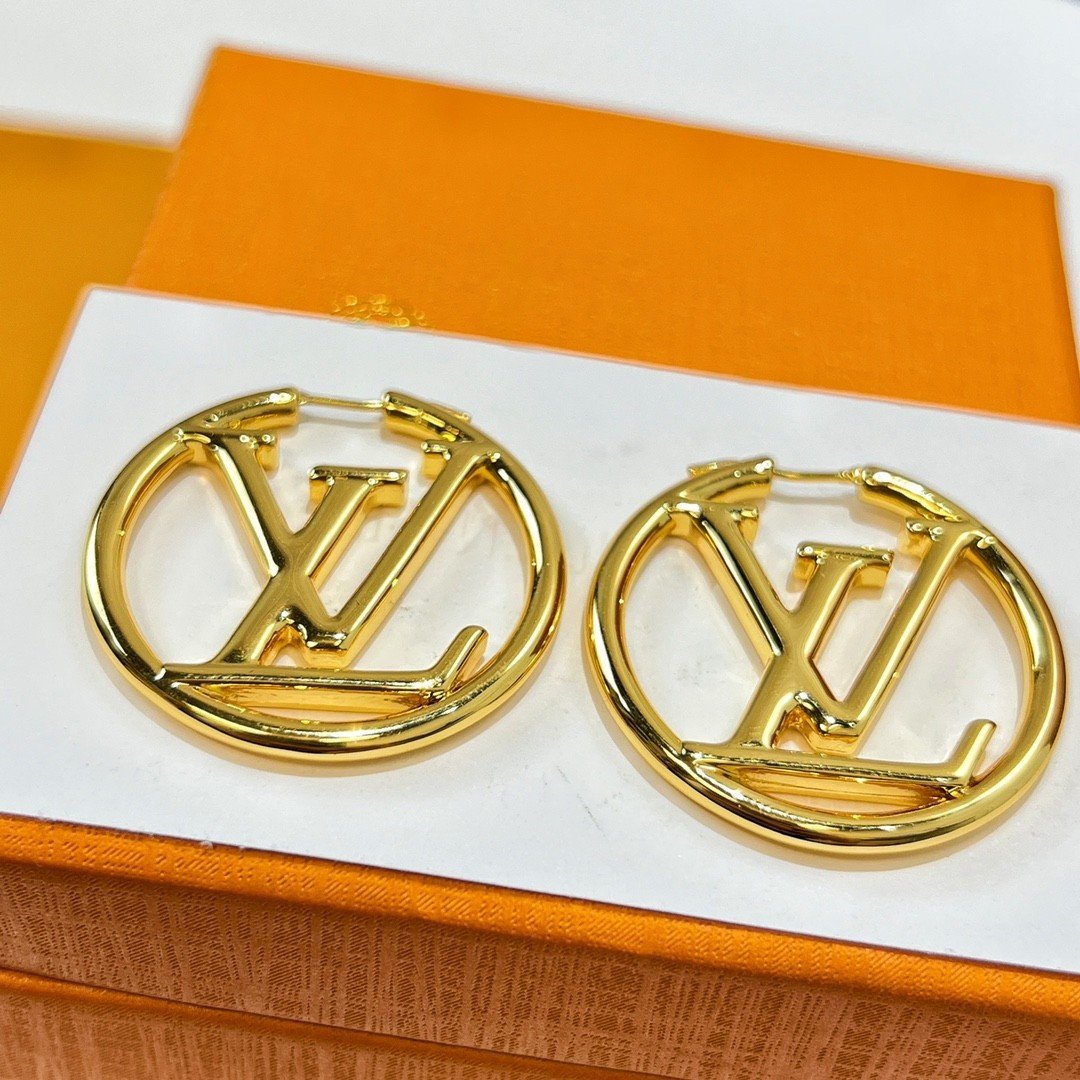 Bông tay  Louis Vuitton Tròn Vàng Siêu Cấp Cổ Điển Full Box