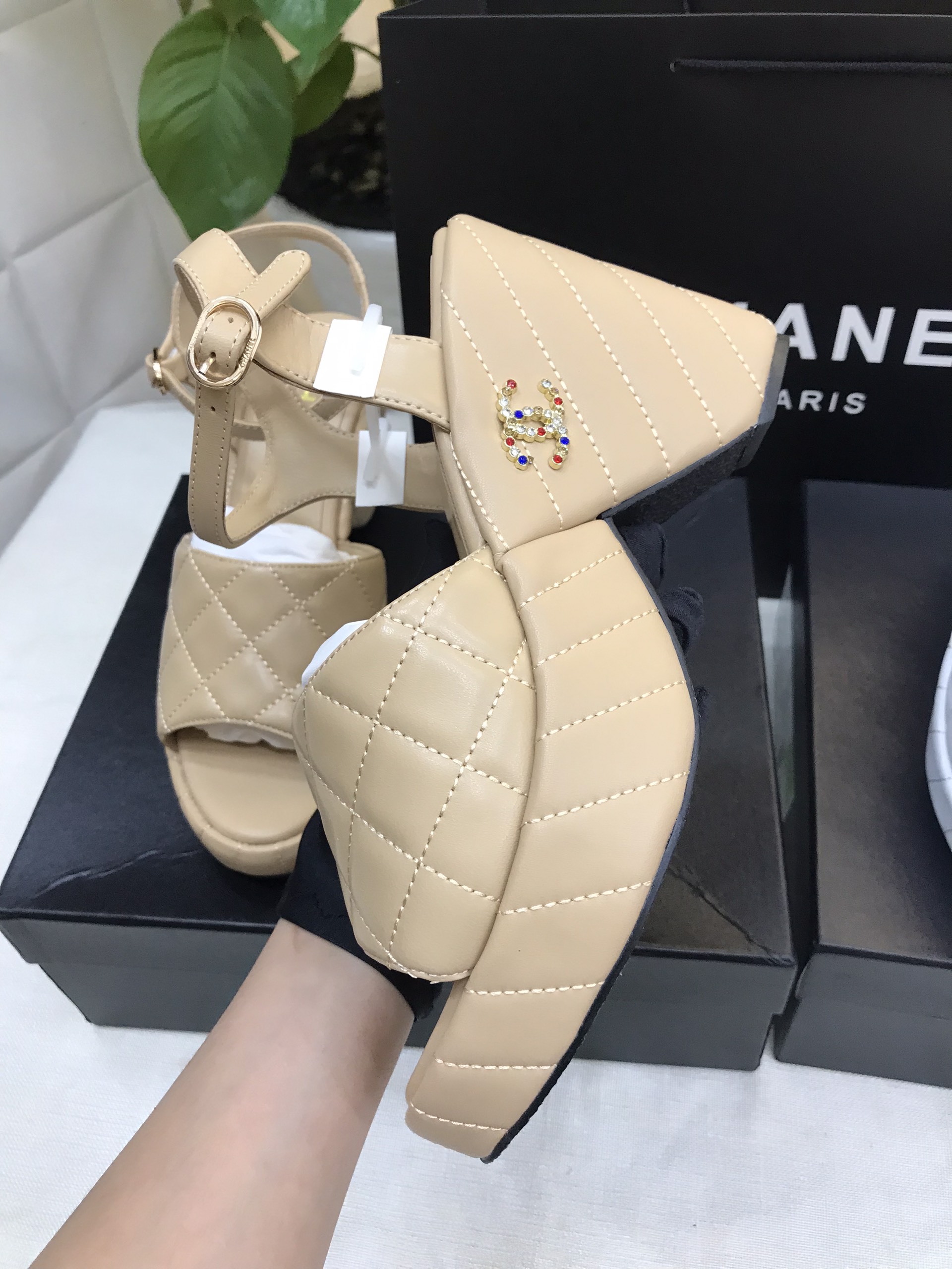 Giày Chanel Sandal Siêu Cấp Màu Nude Size 39