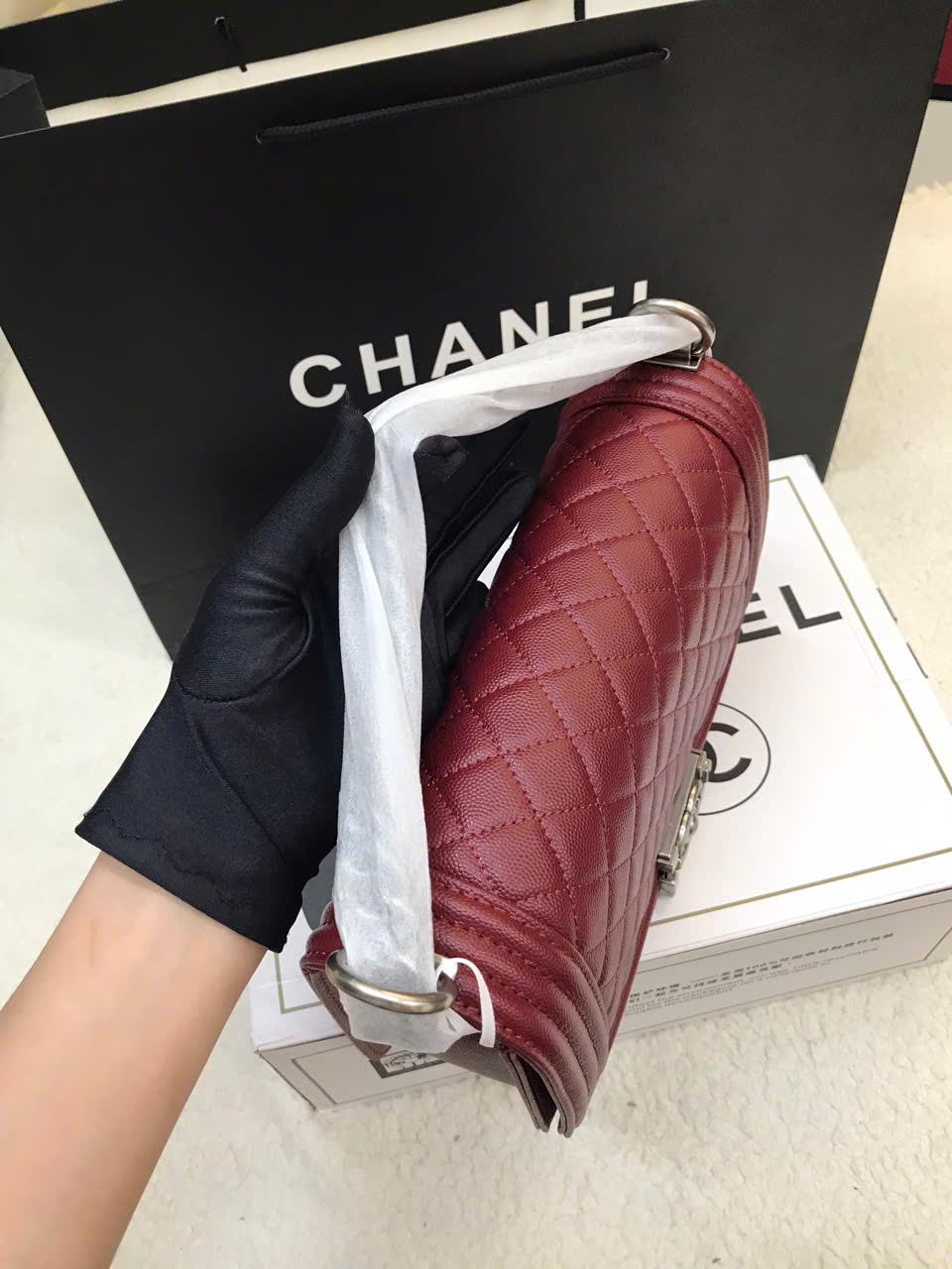 Túi Chanel Boy Red Super Màu Đỏ Size 25cm A67086