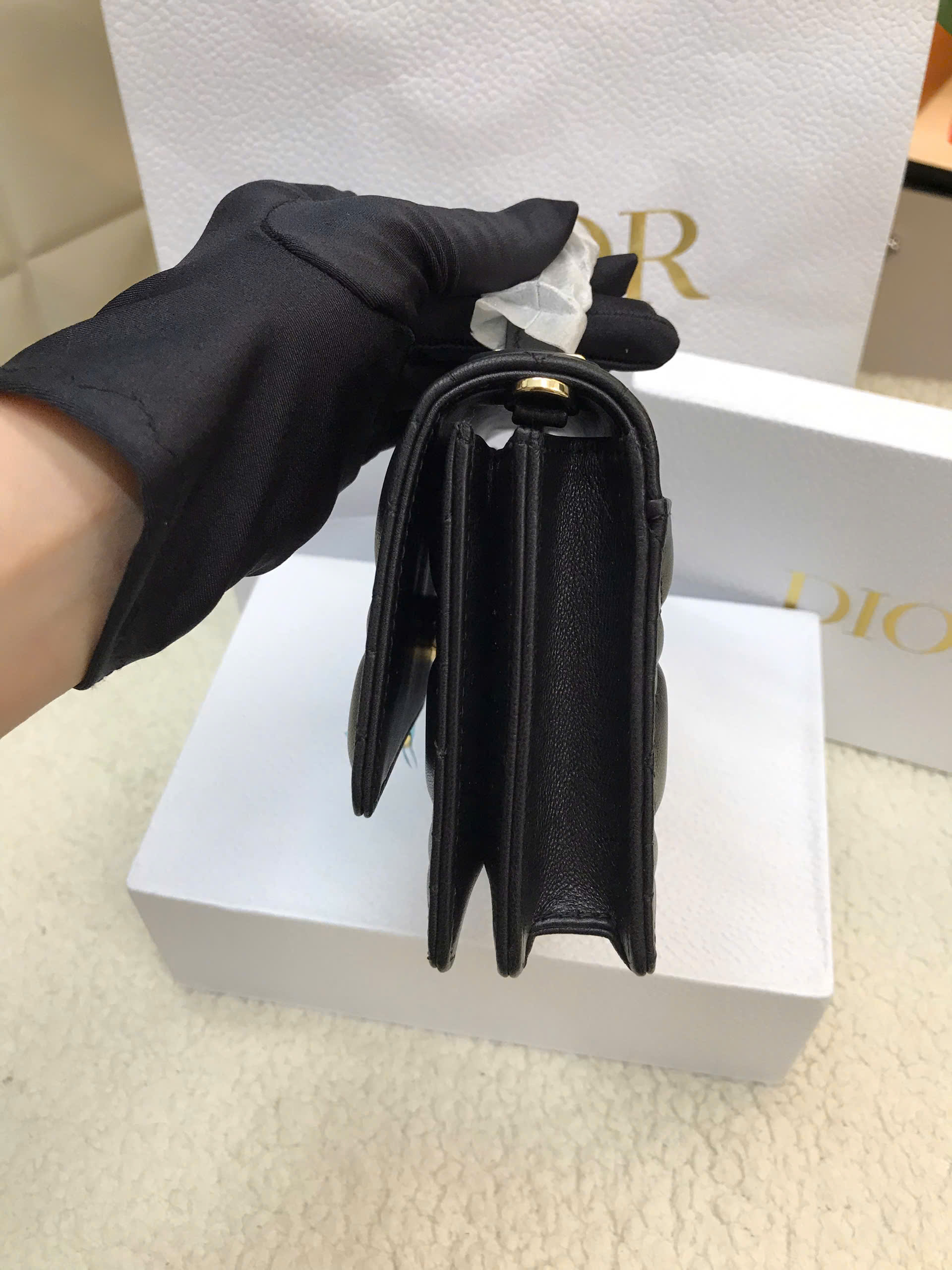 Túi My Dior Mini Bag Black Cannage Lambskin Siêu Cấp Màu Đen Size 21cm