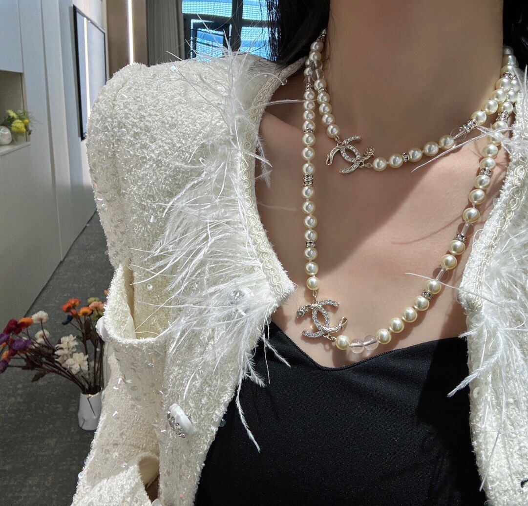 Dây Chuyền Chanel Pearl Necklace Siêu Cấp Màu Trắng