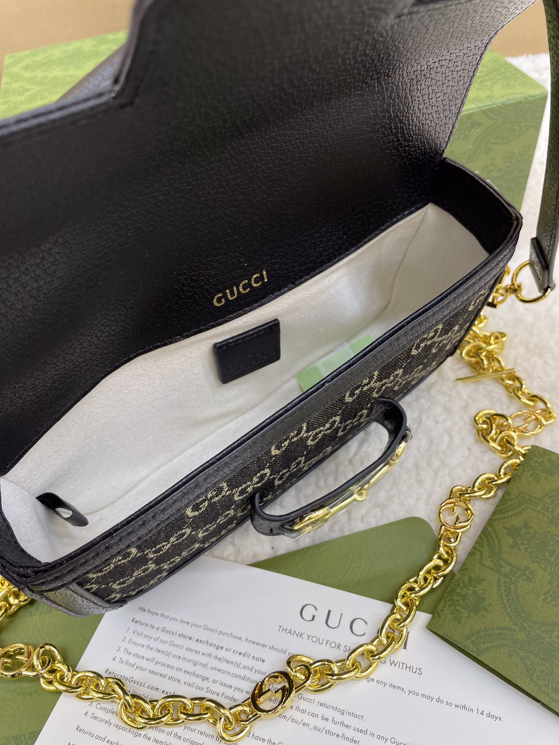 Túi Xách Gucci Horsebit 1955 Super Màu Jean Đen Size 25cm Full Box