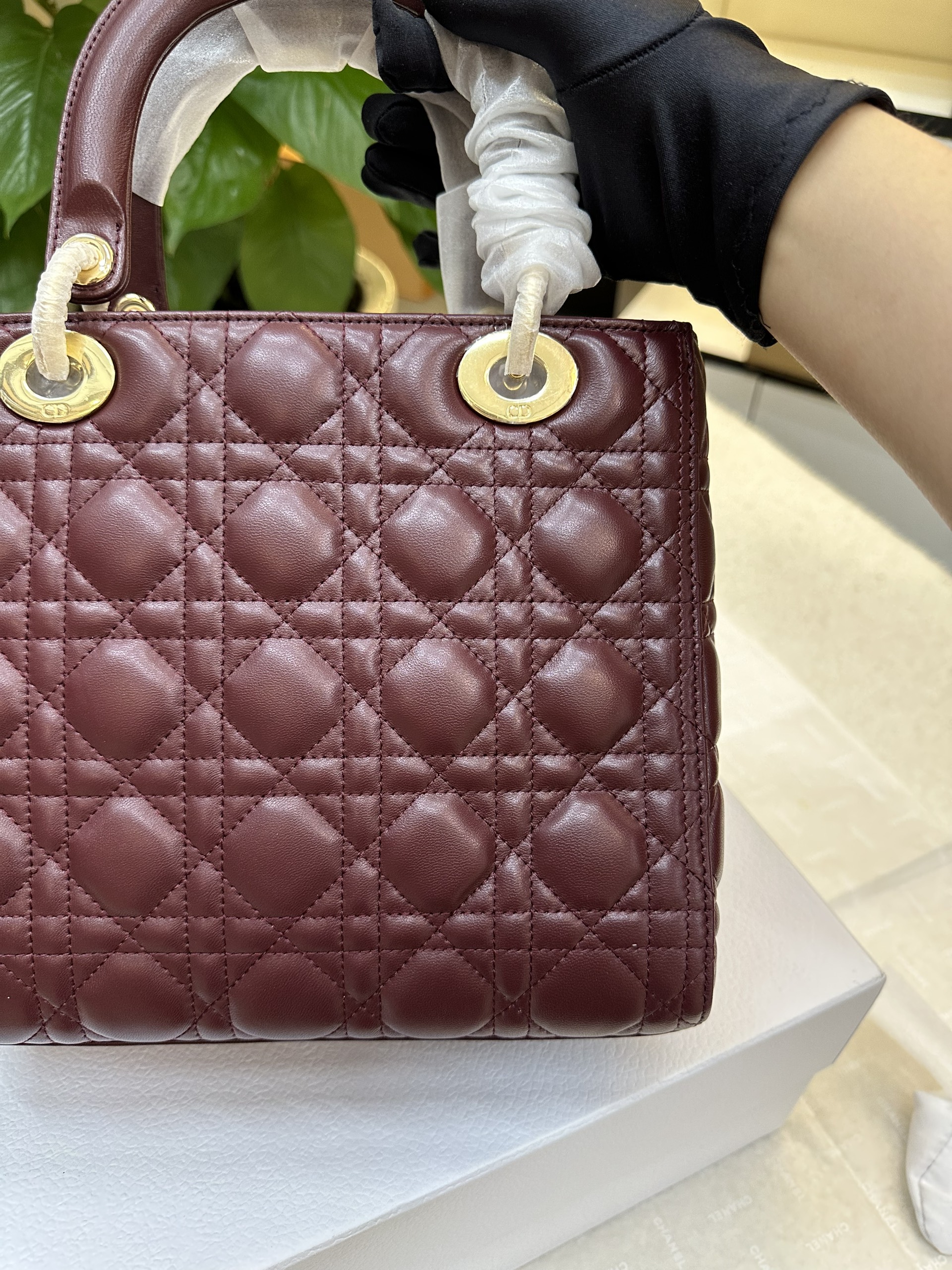 Túi Medium Lady Dior Red Bag Siêu Cấp Màu Đỏ Size 24cm