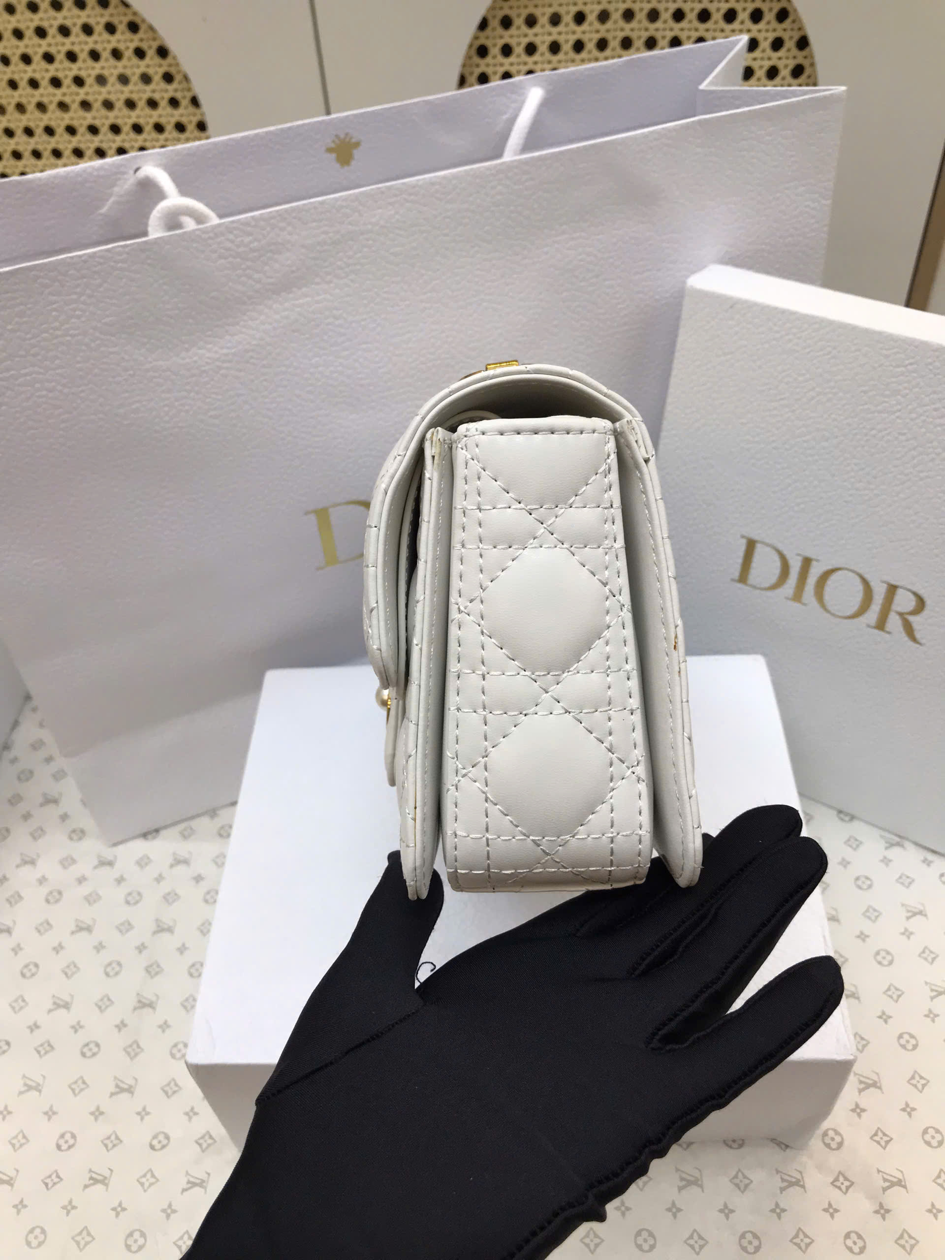 Túi Dior Small Dior Jolie Top Handle Bag Super Màu Trắng Size 22cm