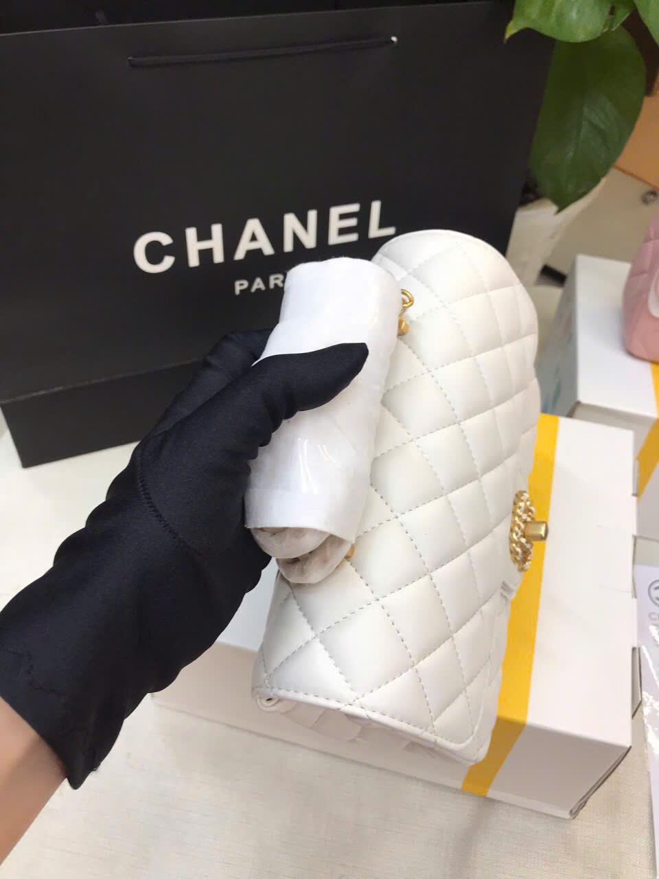 Túi Quai Xách Chanel Siêu Cấp Màu Trắng