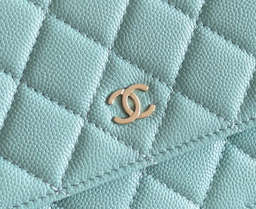 Túi Xách Chanel Woc Vip Màu Xanh Nhũ Tiffany  SIze 20cm