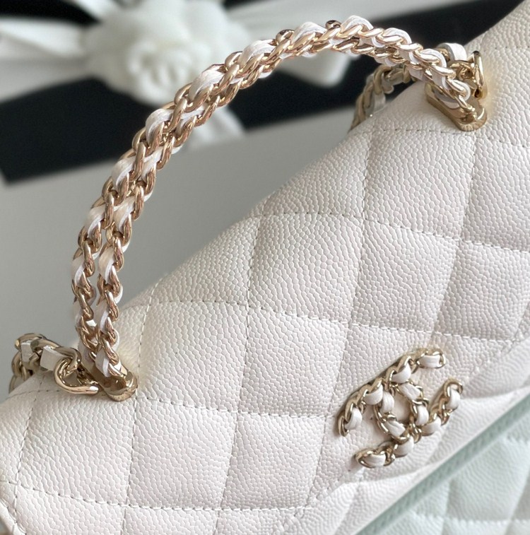 Túi Xách Chanel 23P Kelly Vip Màu Trắng SIze 18cm