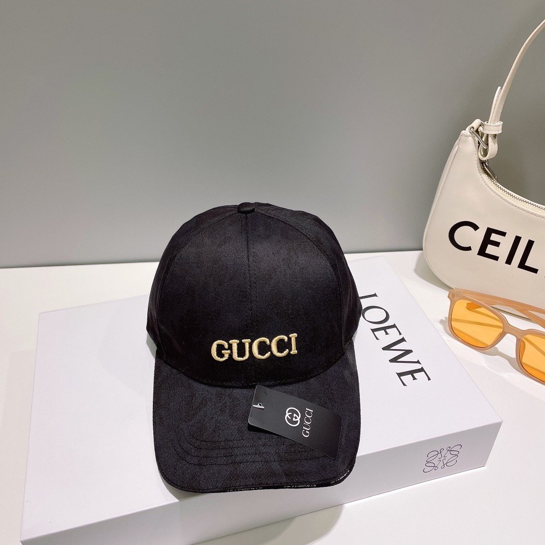Nón Gucci Lưỡi Trai Siêu Cấp Màu Đen Loang Full Box