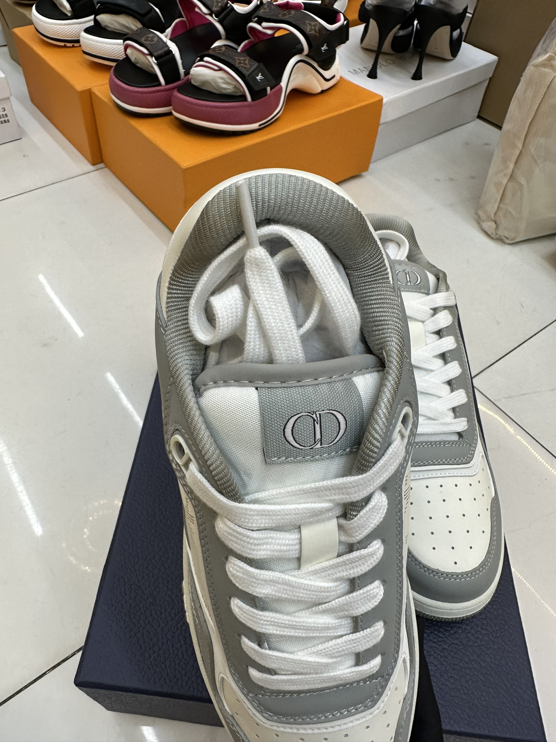 Giày Dior B27 Low-Top Sneaker Màu Xám Size 42