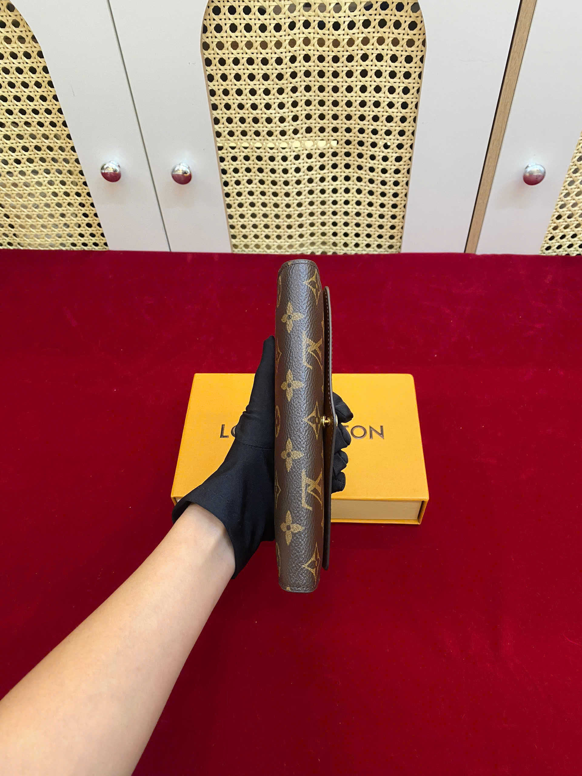 Ví LV Sarah Hoa Nâu Lót Nâu Siêu Cấp Size 19cm M60531