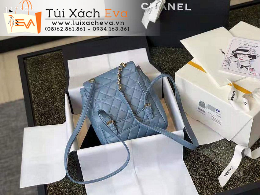 Balo Chanel Backpack Bag Siêu Cấp Màu Xanh Đẹp.