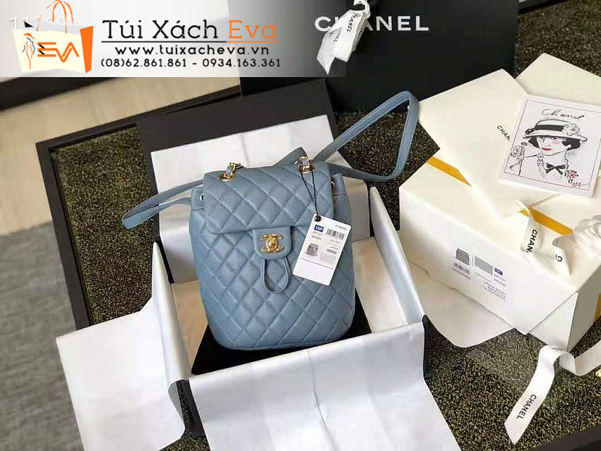 Balo Chanel Backpack Bag Siêu Cấp Màu Xanh Đẹp.
