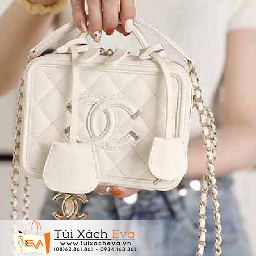 Túi Xách Chanel Vanity Bag Siêu Cấp Màu Trắng Đẹp.