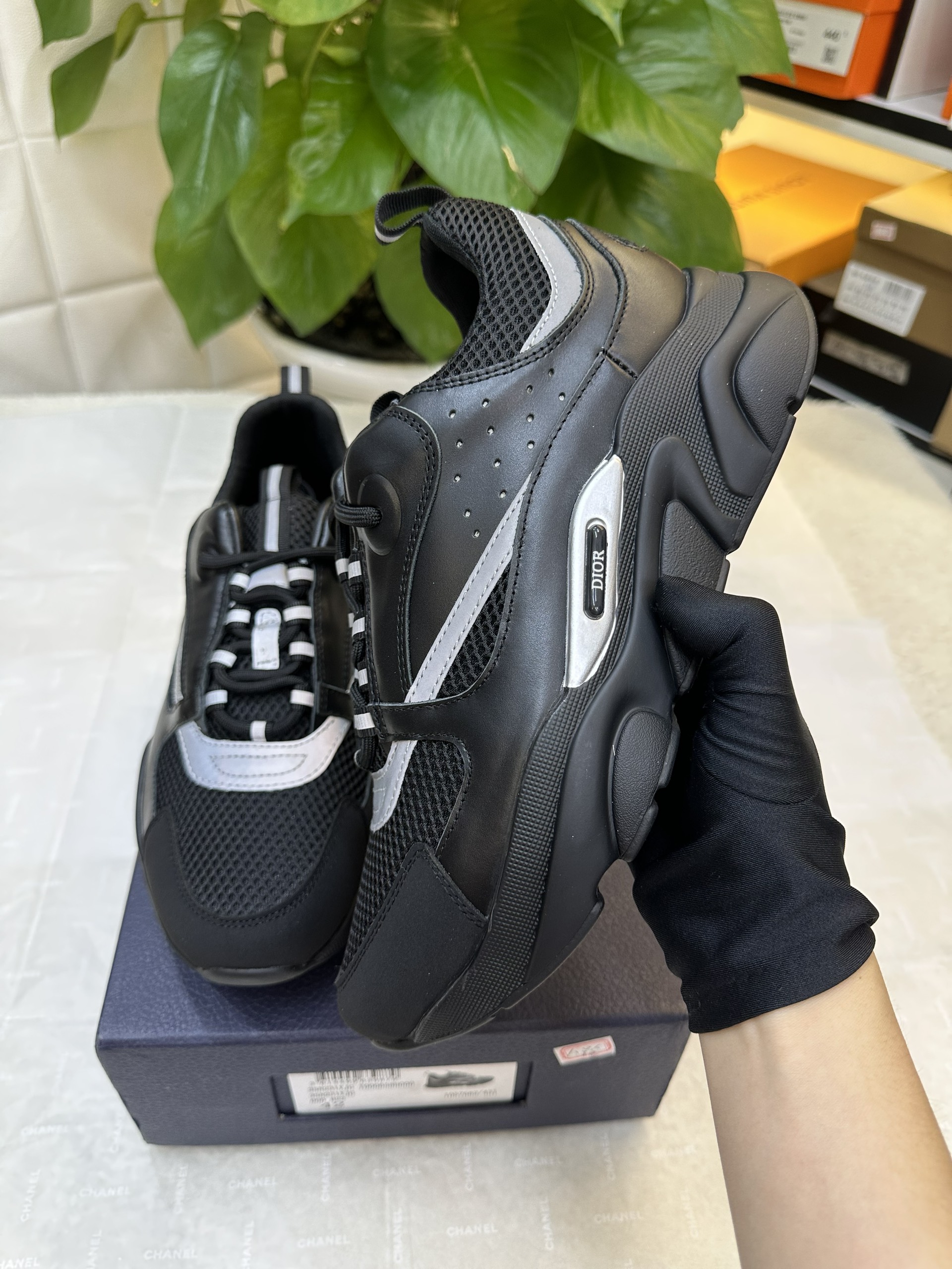 Giày Dior B22 Sneaker ‘Black Mesh’ Siêu Cấp Màu Đen Size 42