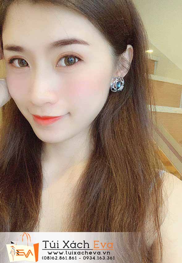 Bông Tai Chanel Siêu Cấp Màu Xanh Ngọc Đẹp.